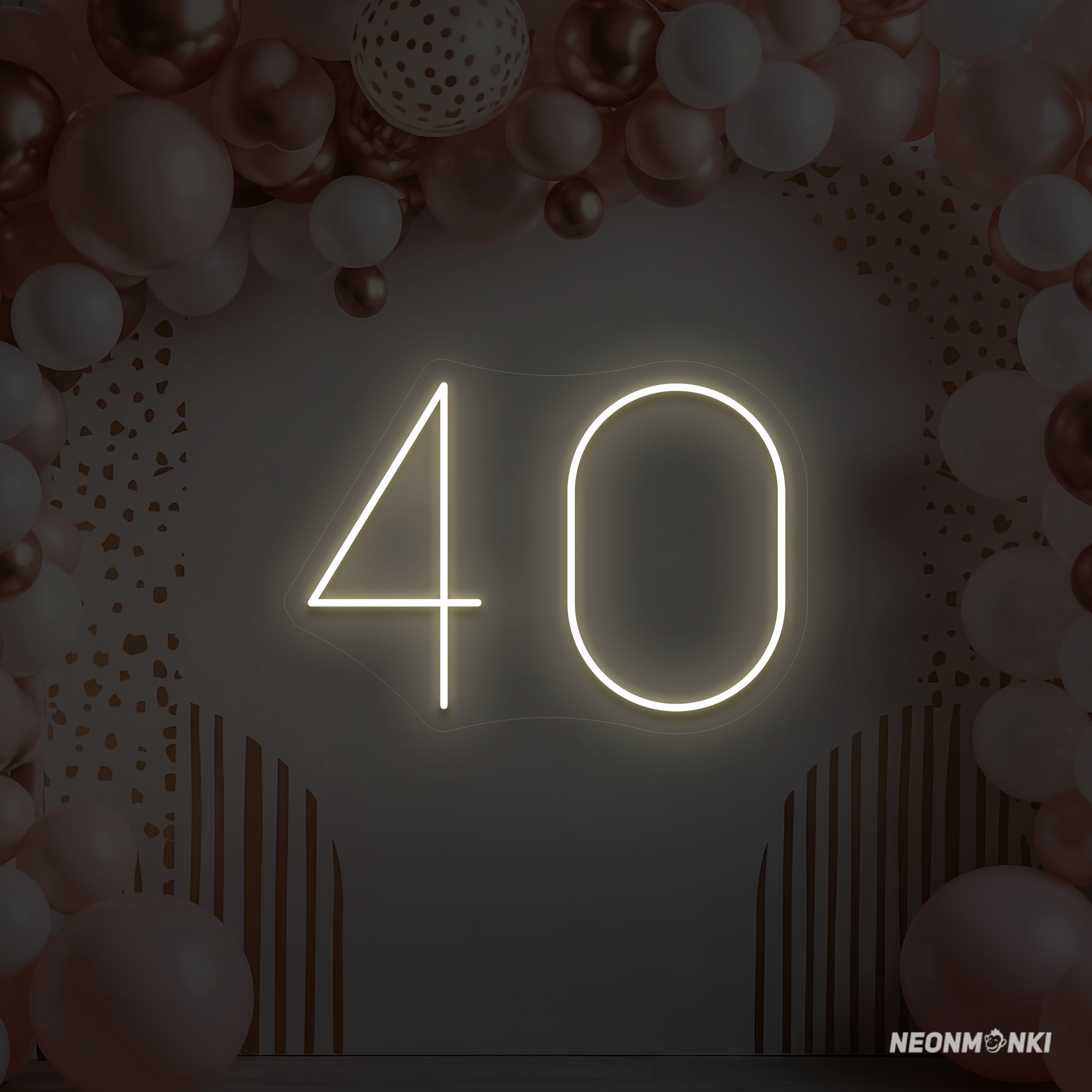 "40" - LED Schriftzug - Neonlampen