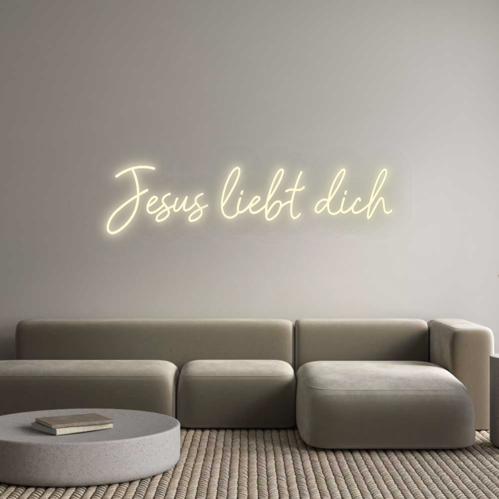 Konfigurator - Neon LED Flex - Personalisierter Indoor Schriftzug Jesus liebt d...