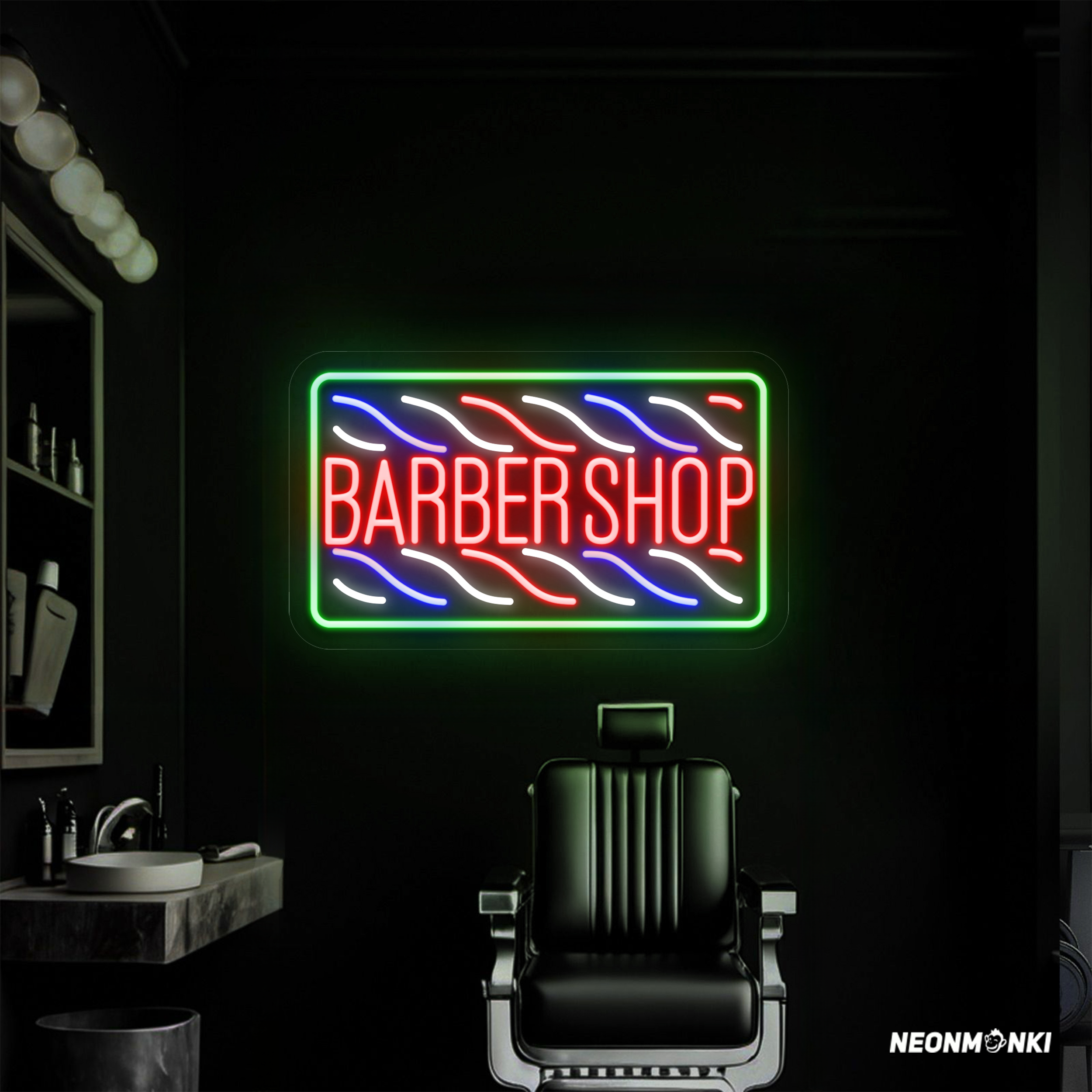 LED Schild "Barbershop" LED Leuchtschild für Deinen Salon - NEONMONKI