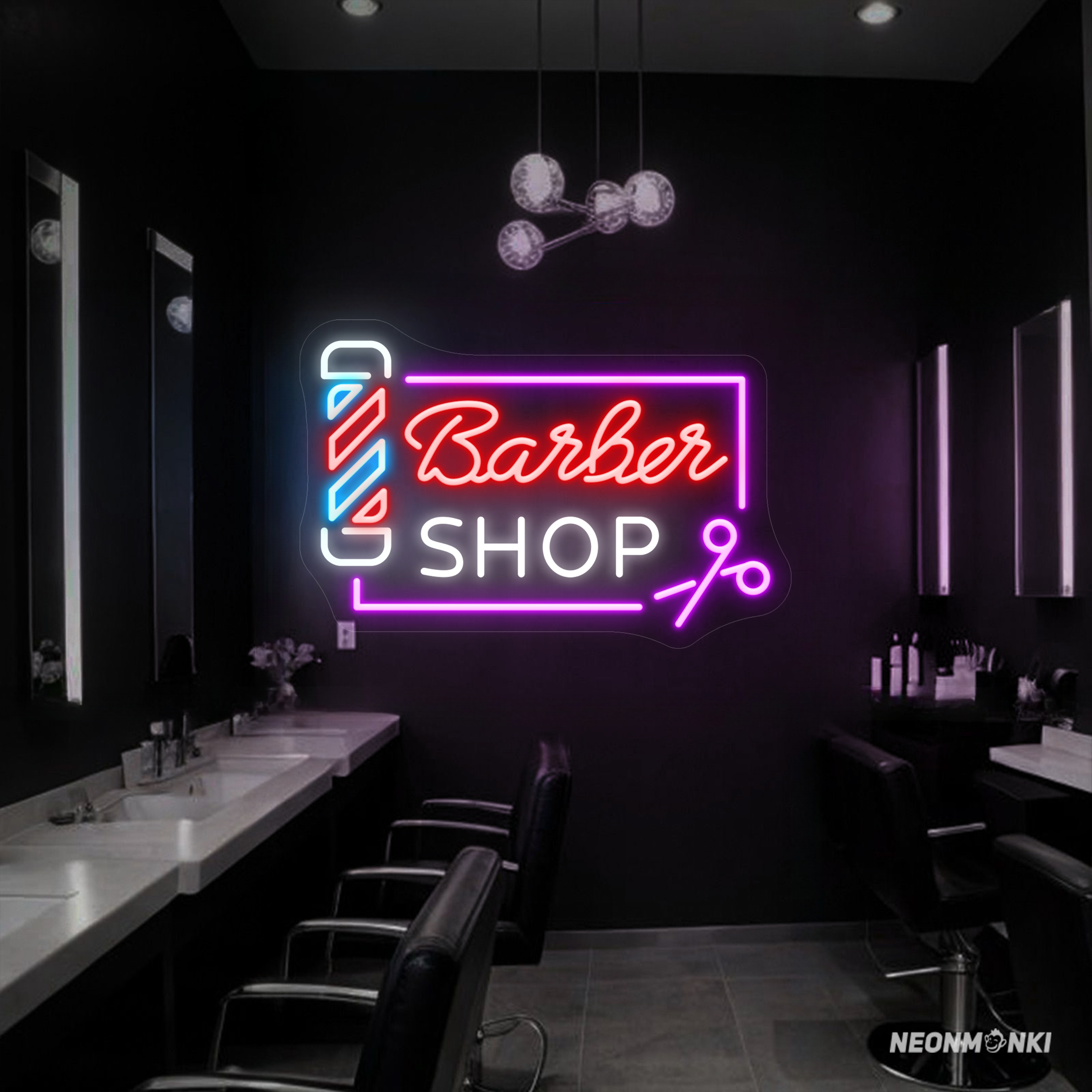 LED Schriftzug "Barbershop" – Hochwertiges Neon Schild - NEONMONKI