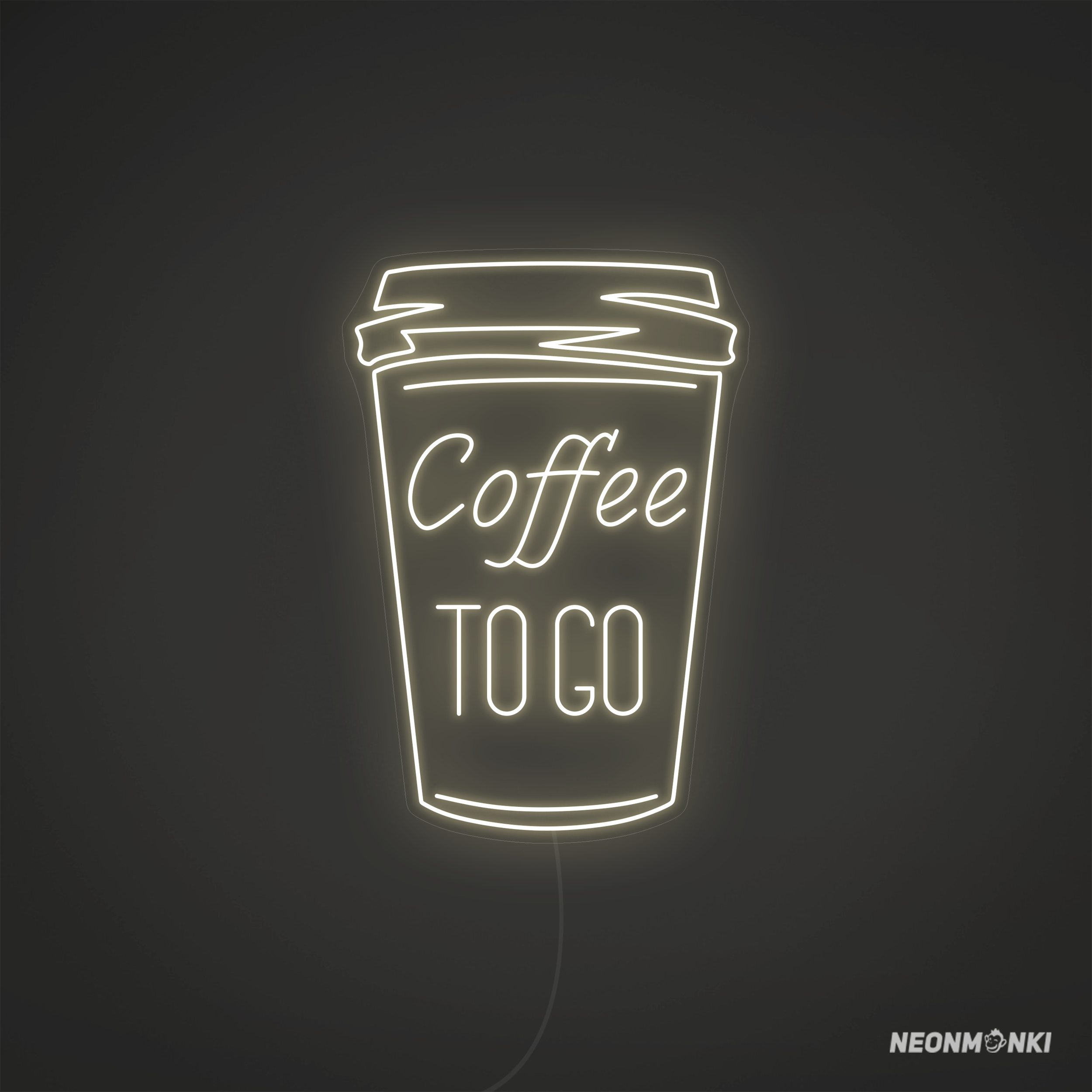 Leuchtreklame Schilder "Coffee to go" Becher Warmweiß Kaufen - NEONMONKI
