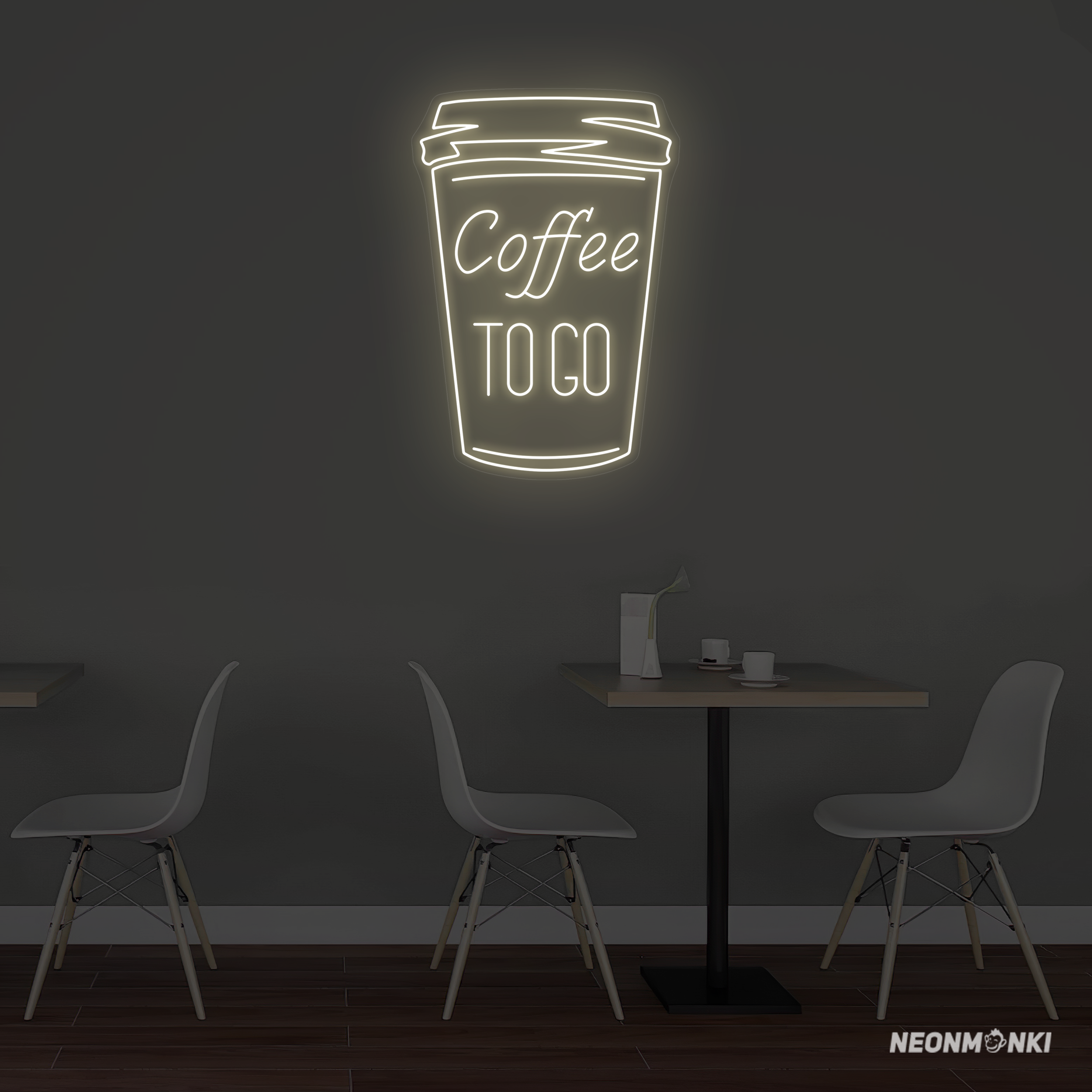 Leuchtreklame Schilder "Coffee to go" Becher Warmweiß Kaufen - NEONMONKI