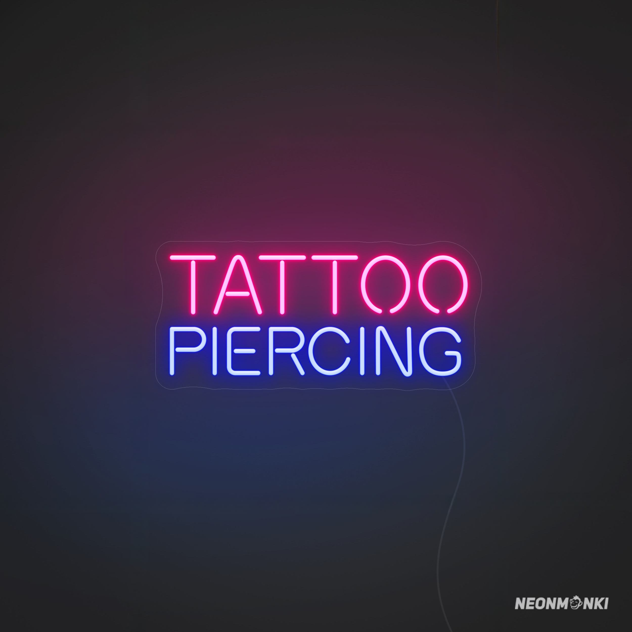 Doppelte Aufmerksamkeit für Dein Studio – Neon LED „TATTOO PIERCING“ in Blau & Pink