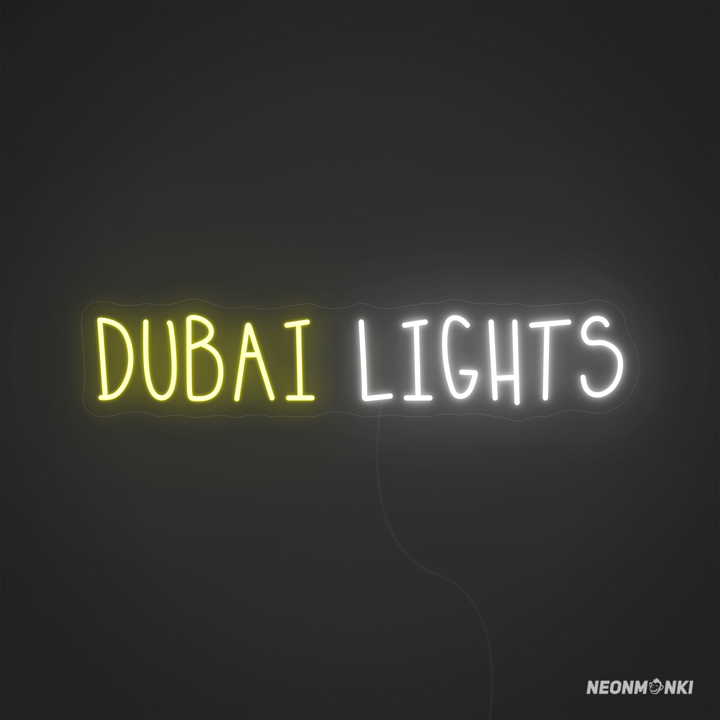 Dubai Lights- Dein handgefertigtes Neon LED Travel in Kaltweiß und Gelb – Eleganz trifft Effizienz in deiner Neon Wanddeko