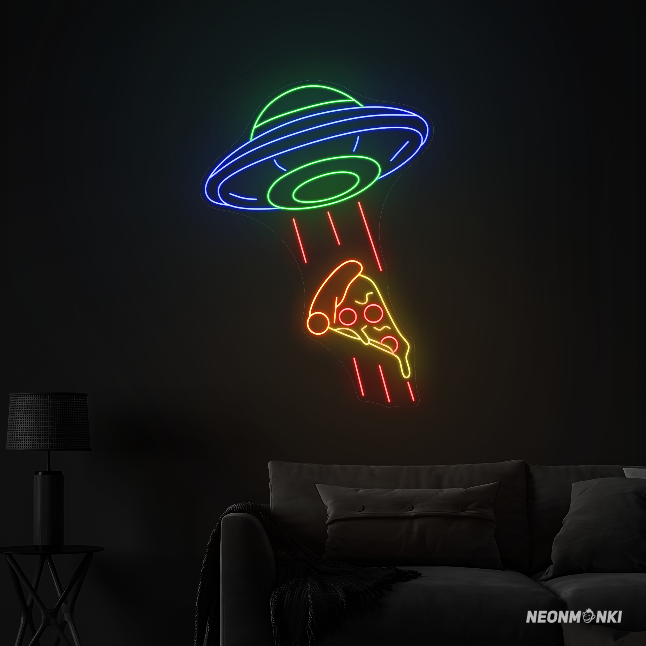 UFO Pizza Neon LED Schild kaufen – von NEONMONKI in deiner Wunschfarbe