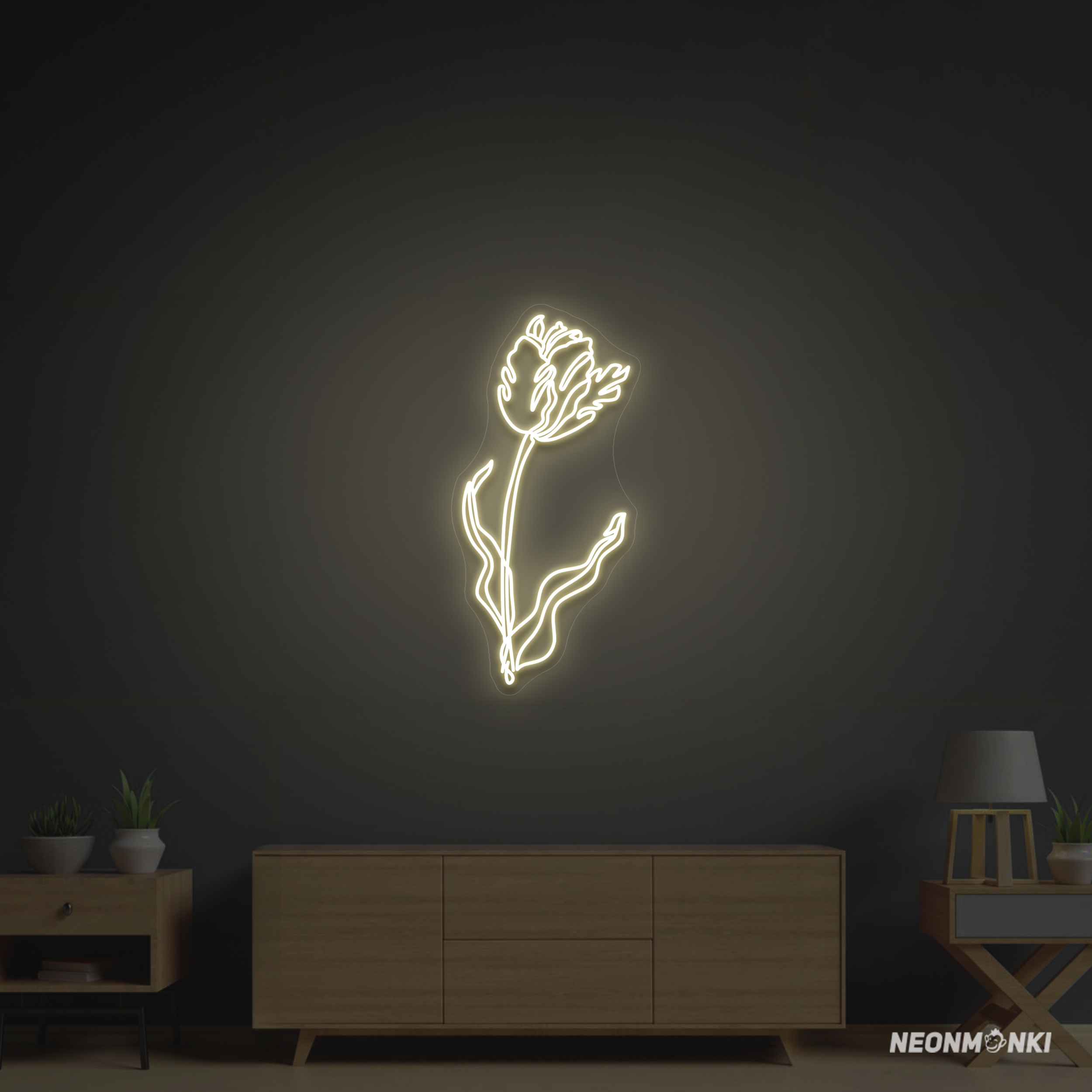 Neon LED Schilder Flower – Elegante Fine Art Neon Licht - NEONMONKI