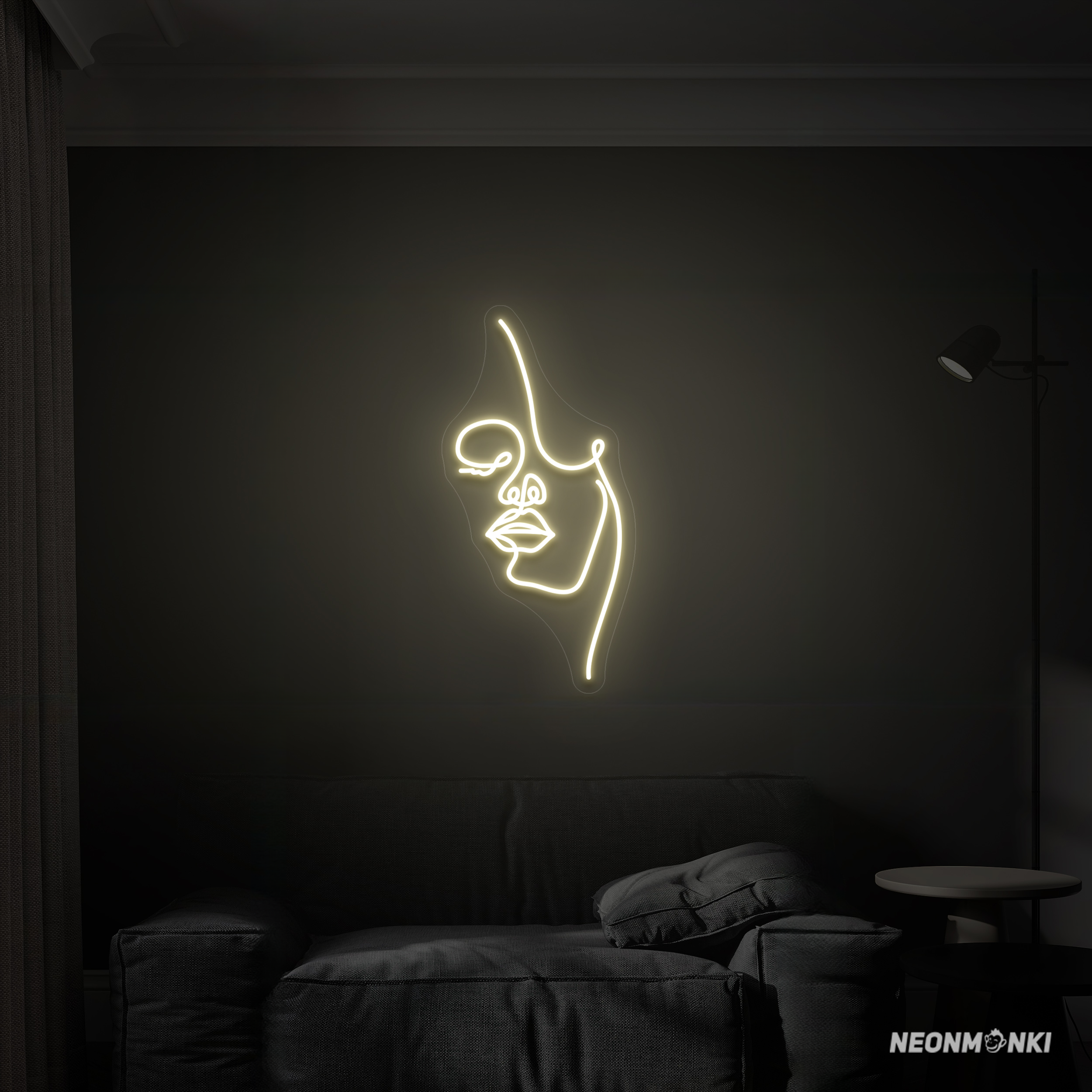 Neon LED Female Face – Handgefertigte Fine Art Neon Licht - NEONMONKI