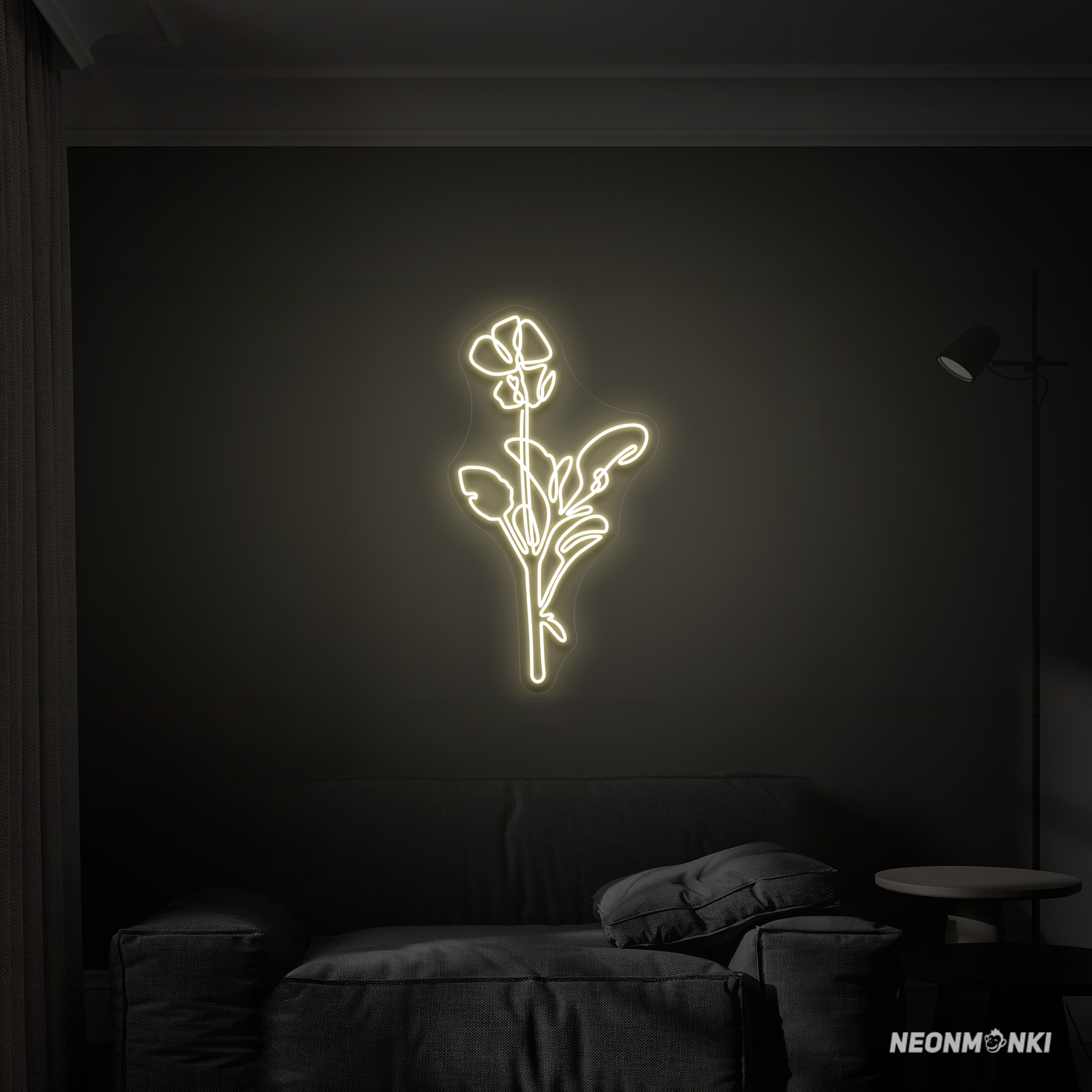 Neon LED Kunstwerk Flower – Handgefertigt Neon Licht - NEONMONKI