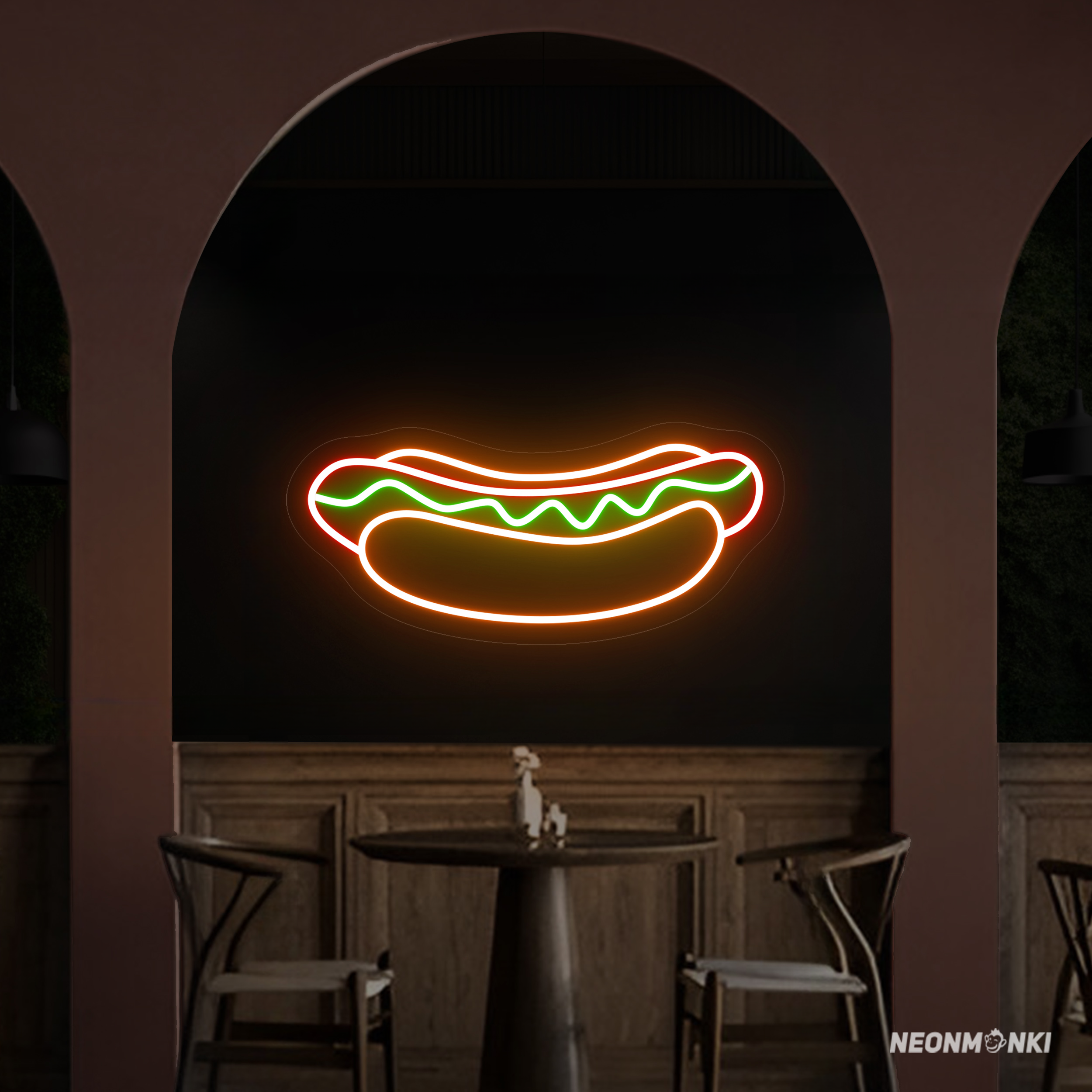 Neon LED Hotdog Leuchtschild für Food-Liebhaber - NEONMONKI