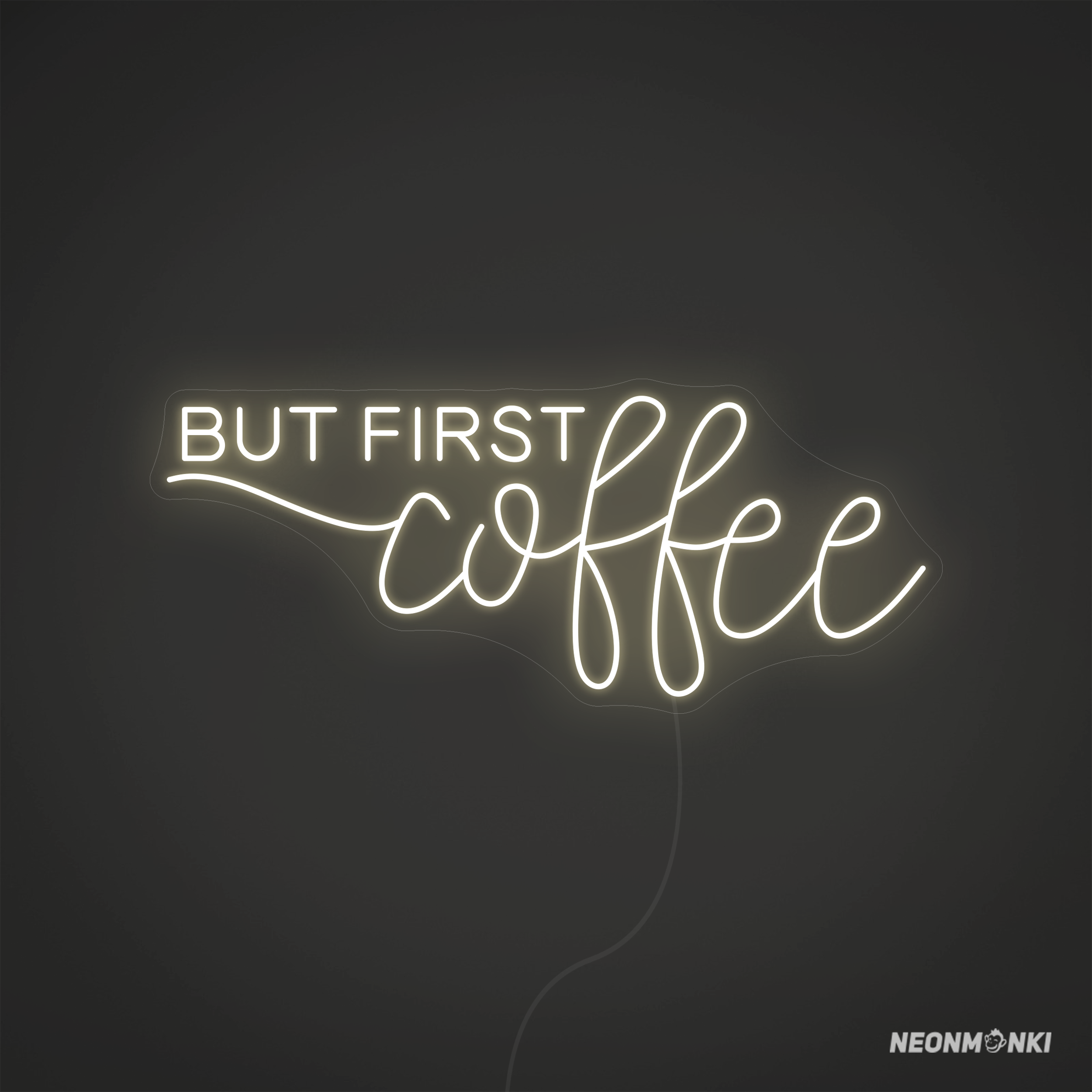 LED Neon Schriftzug "But first coffee" - Neon LED in Warmweiß - NEONMONKI