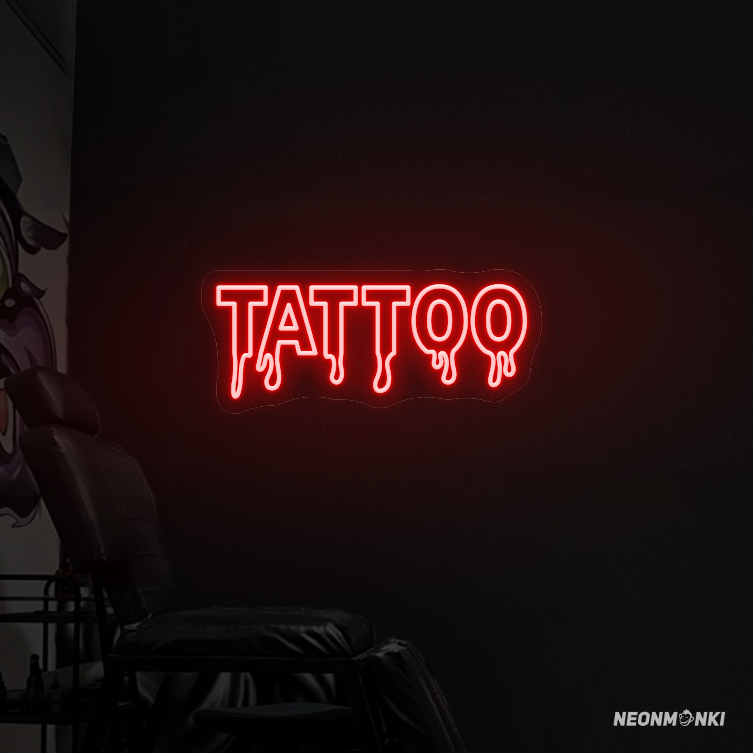 Neon LED "TATTOO" Leuchtschild in Rot – Maximale Sichtbarkeit