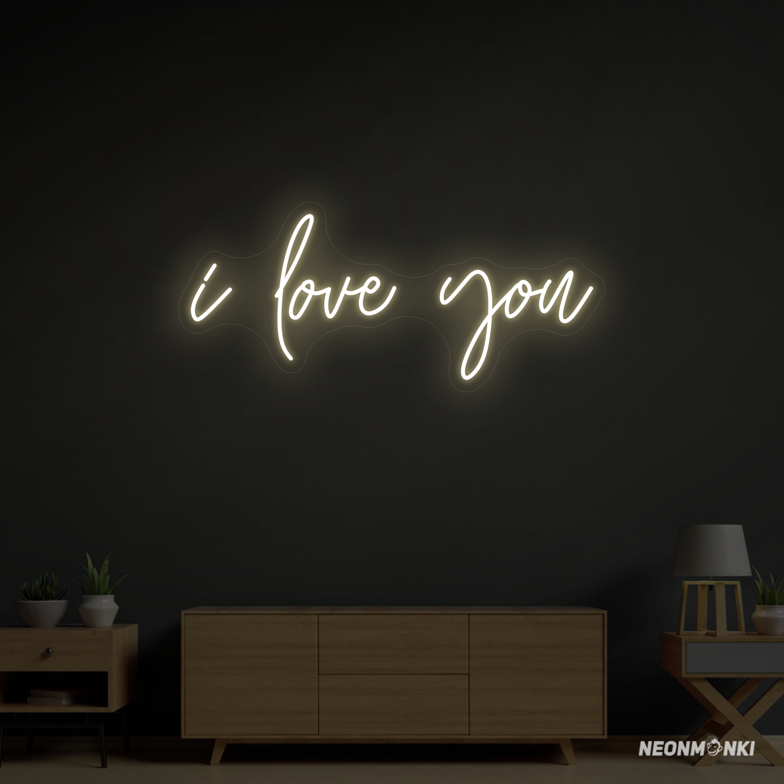 Neon LED Schriftzug „i love you“ – in stilvollem Warmweiß
