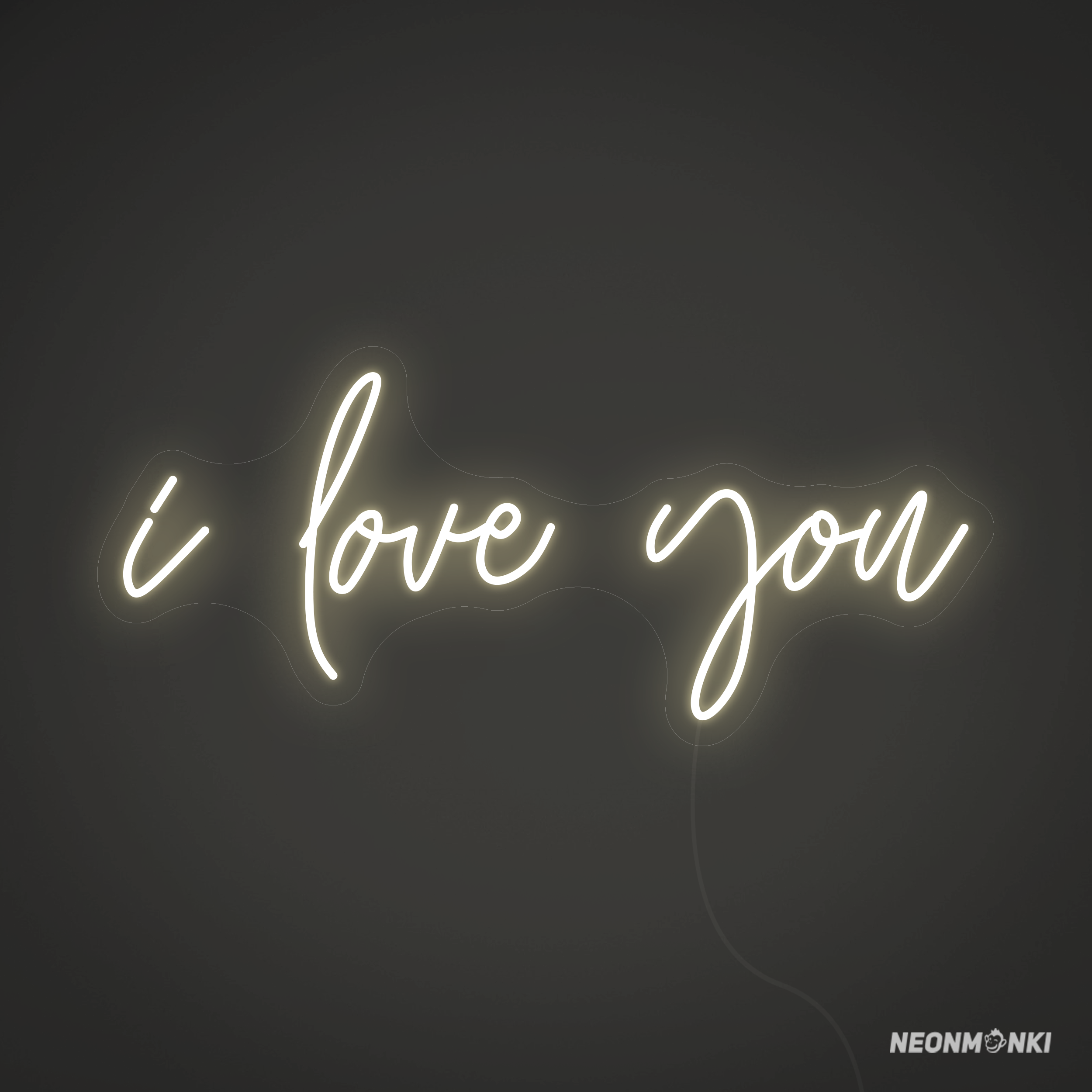 Neon LED Schriftzug „i love you“ – in stilvollem Warmweiß