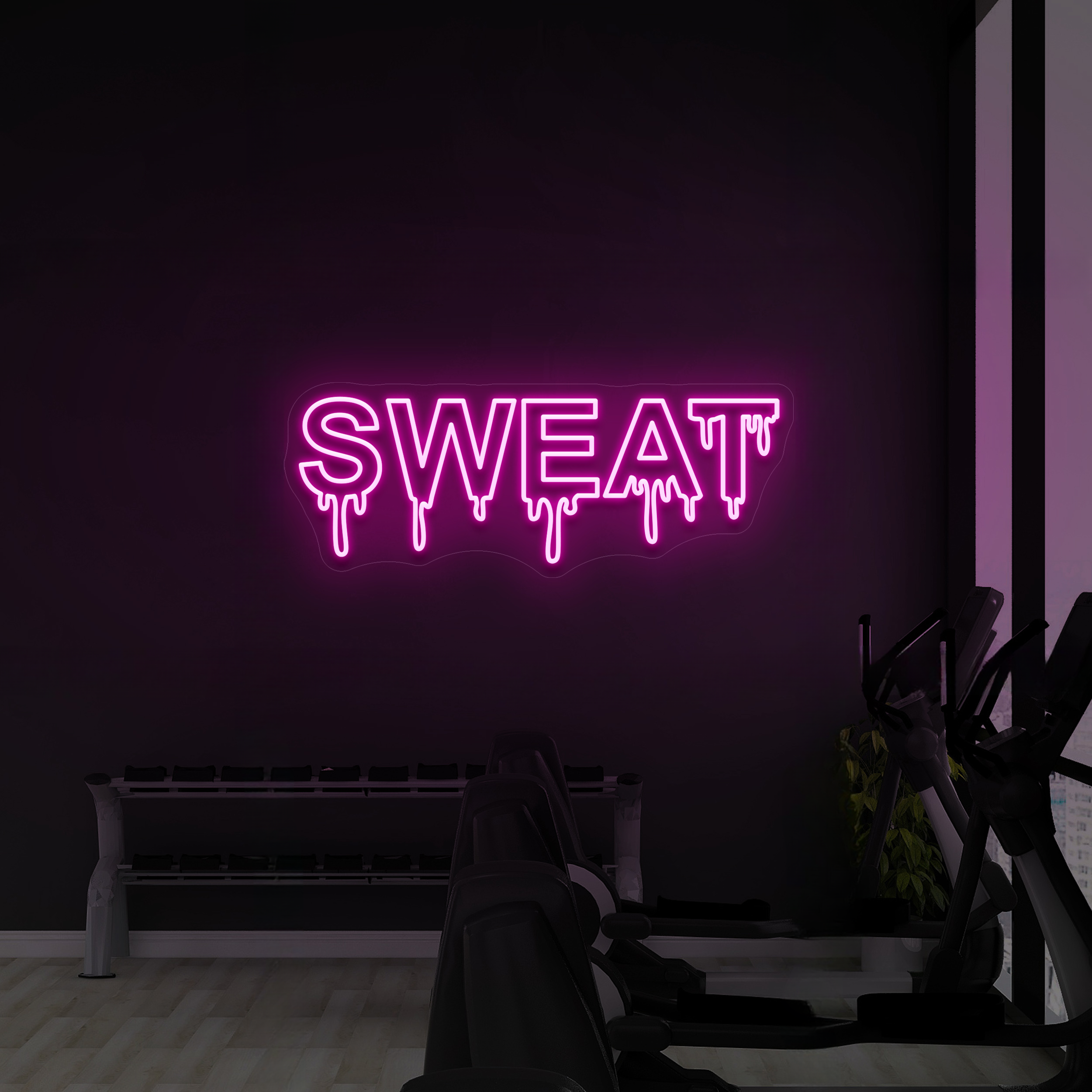 Neon LED Gym Sweat in Pink Neon Logo für Gym - NEONMONKI