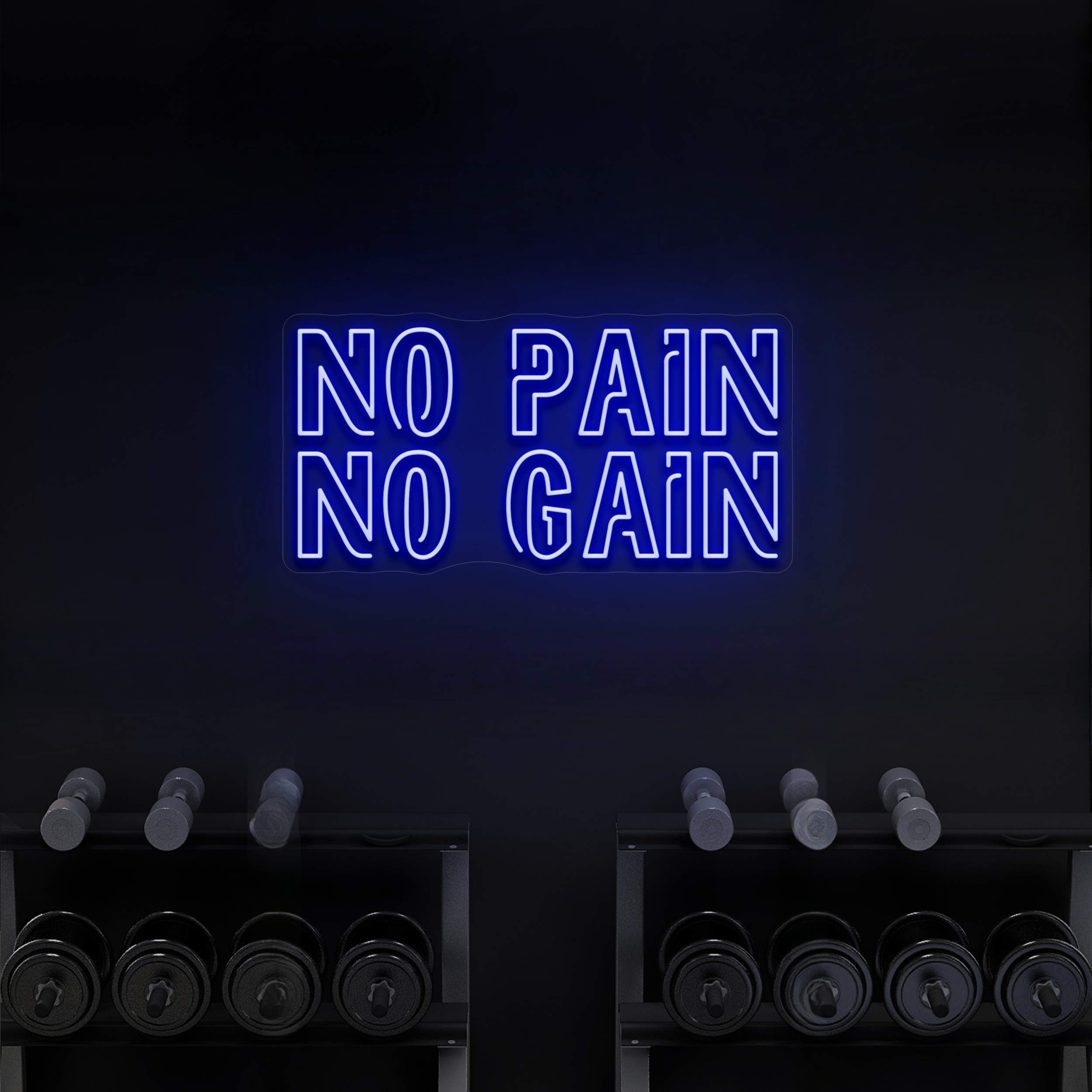 Leuchtschild "No Pain No Gain" Kraftvolles Neon LED für GYM - NEONMONKI