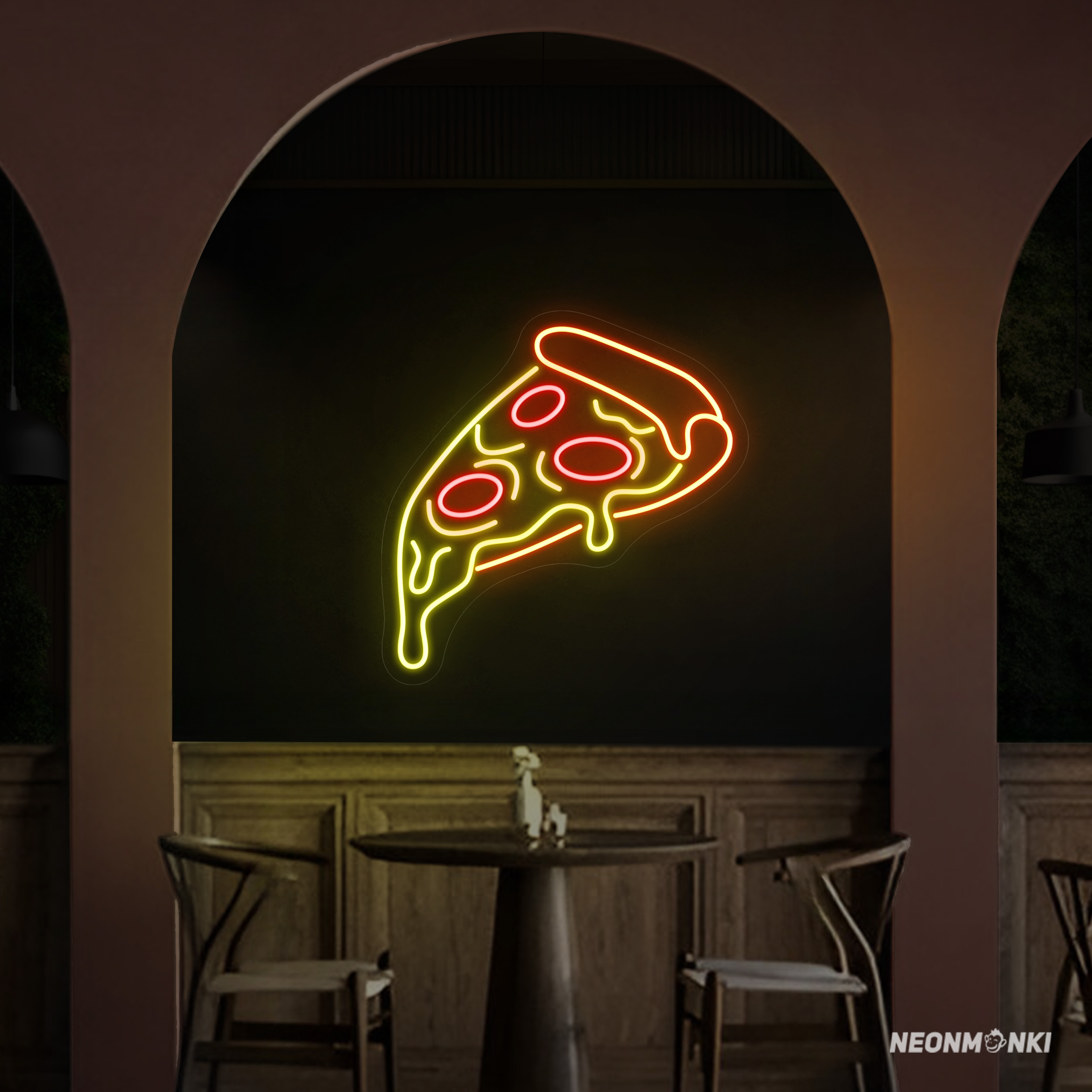 Pizza Slice Neon LED Logo Leuchtschild für dein Lokal - NEONMONKI