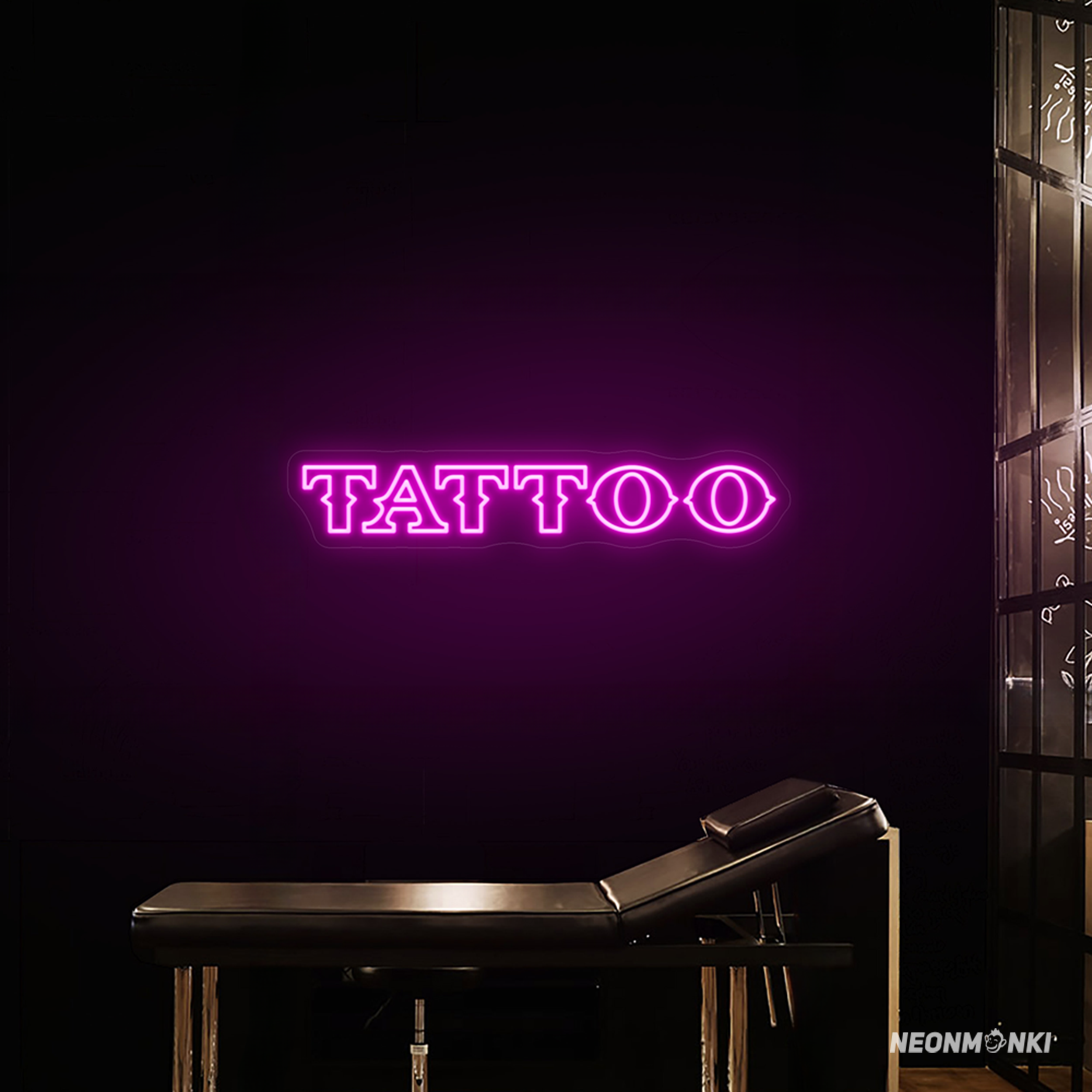 Neon LED Schirftzug "TATTOO" LED Schriftzug in Pink – Starke Message