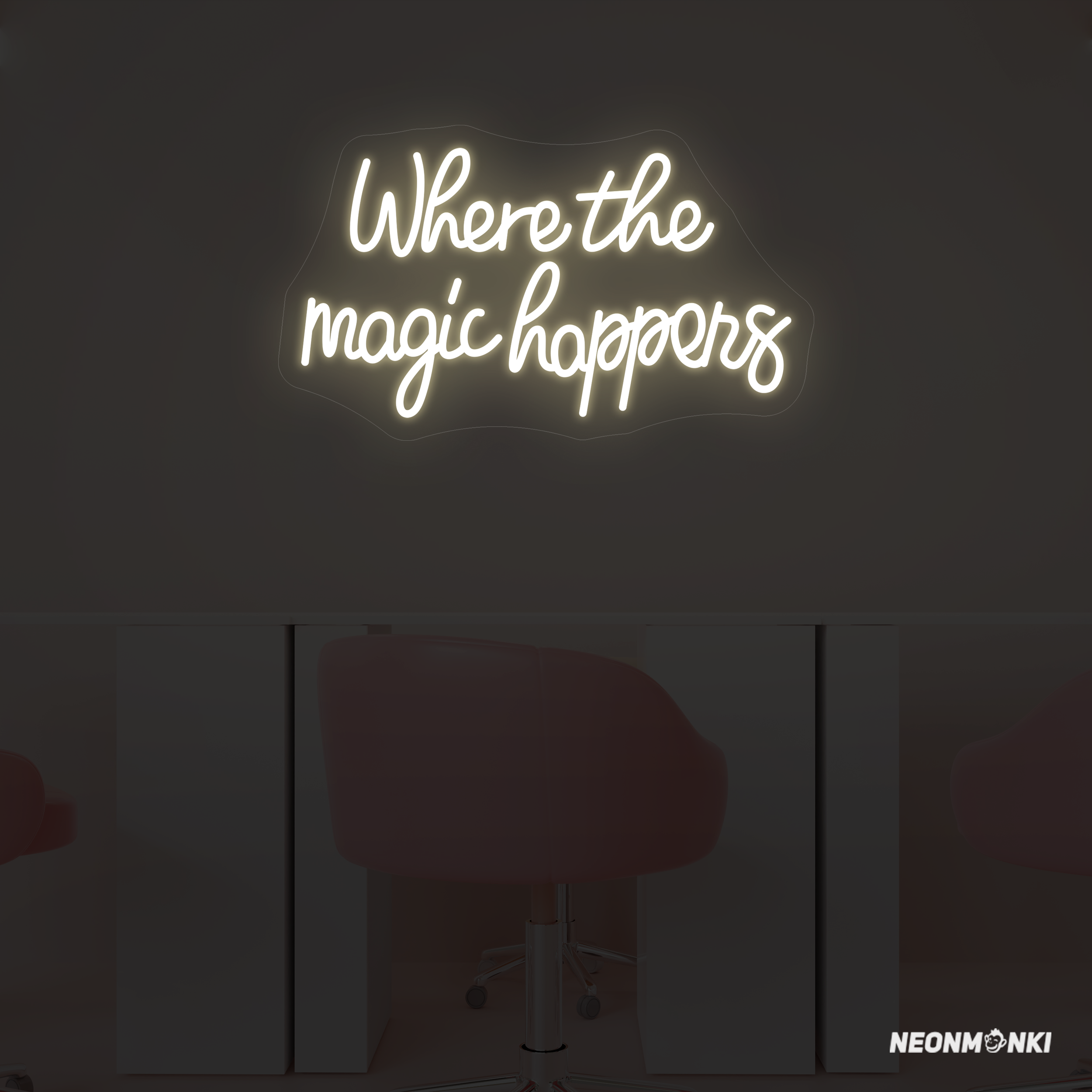 Neon Schild "Where The Magic Happen" Elegante LED Schriftzug - NEONMONKI