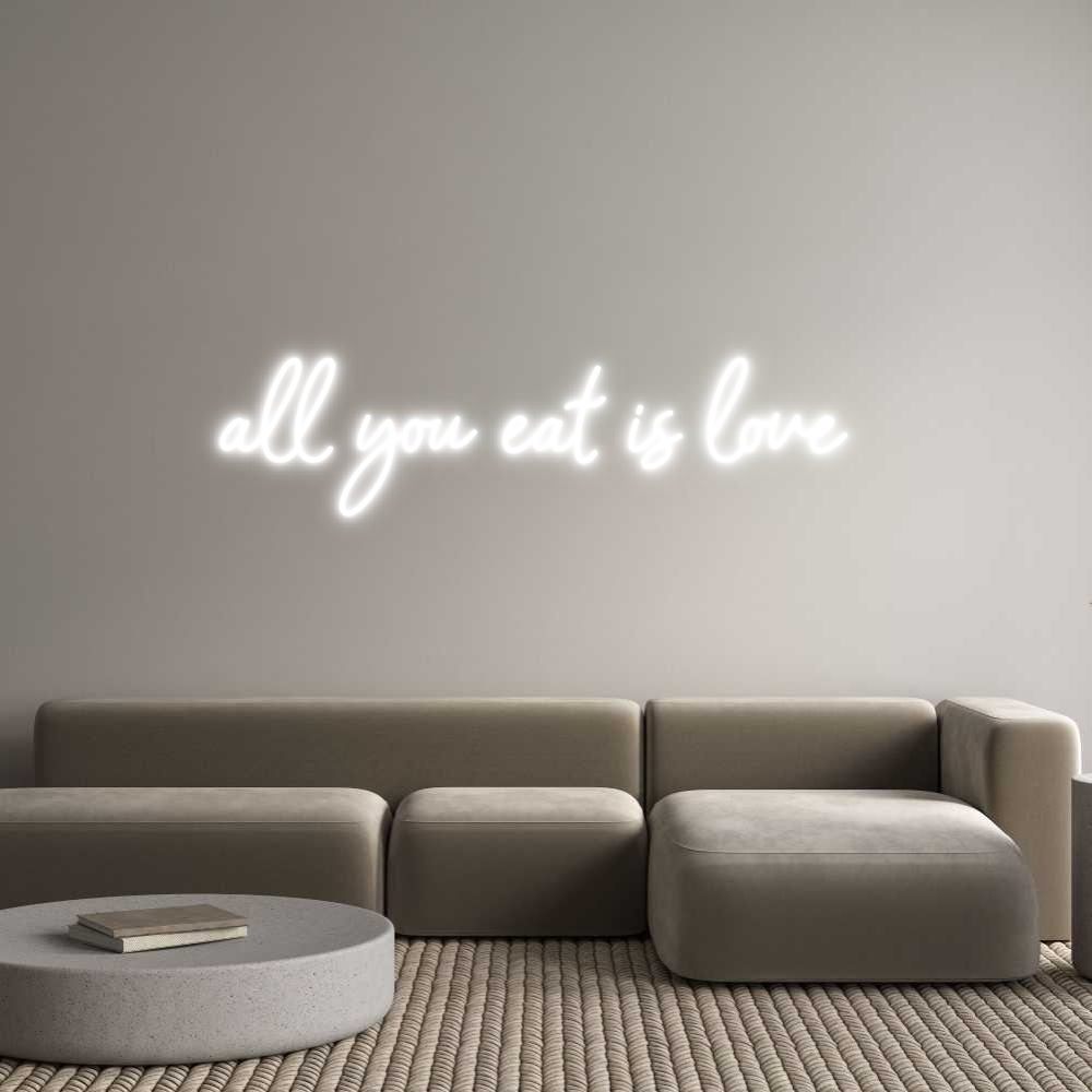Konfigurator - Neon LED Clip - Personalisierter Indoor Schriftzug all you eat i...