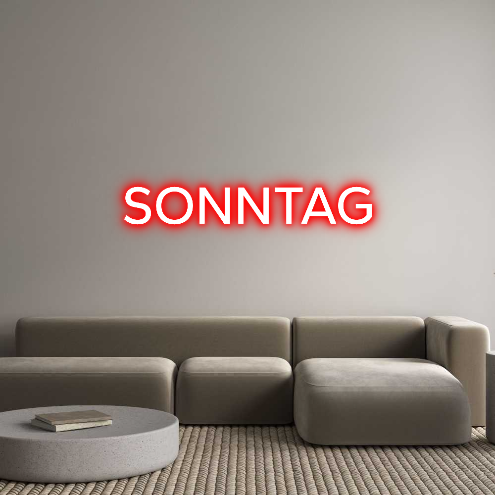 Konfigurator - Neon LED Flex - Personalisierter Indoor Schriftzug SONNTAG