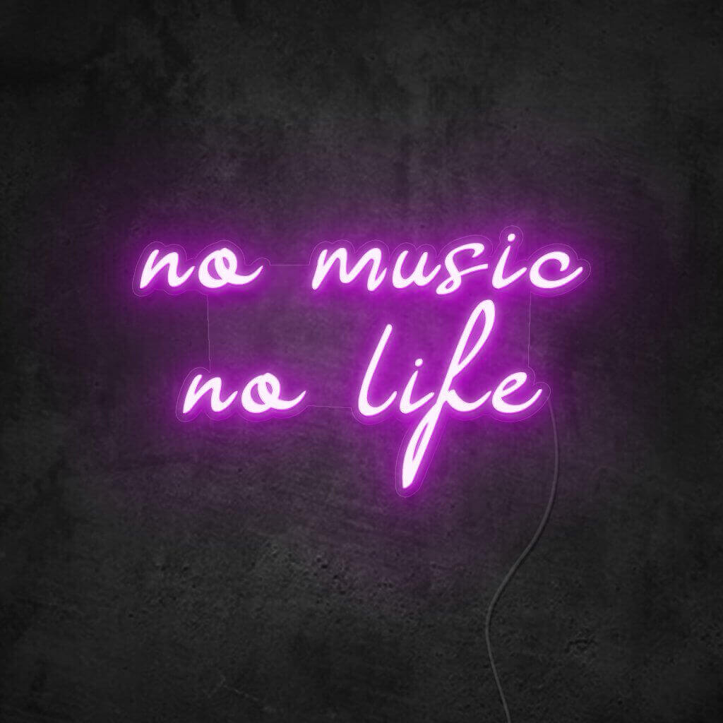 NEONMONKI - no music no life - LED Lettering - Neon LED Sign for your home