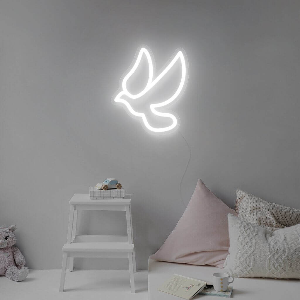 NEONMONKI_weißes_neon_schild_taube
