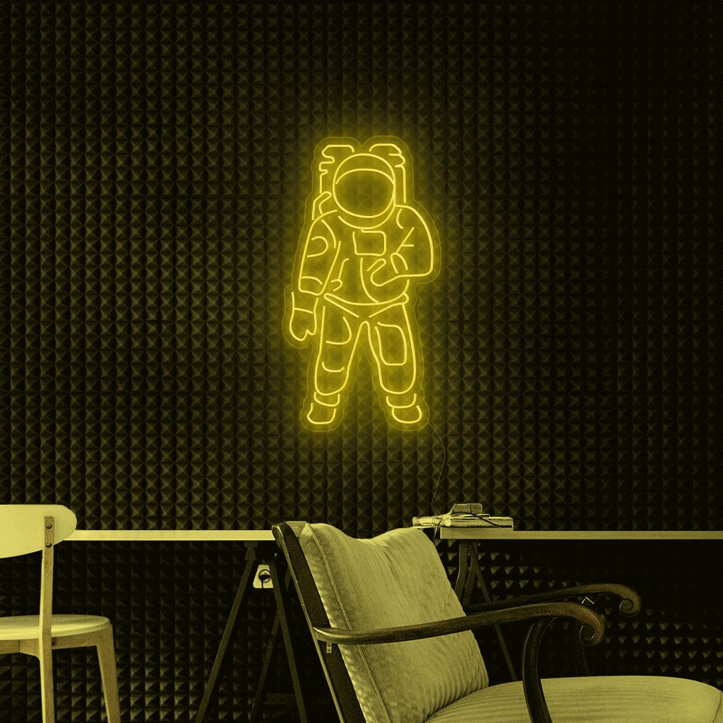 NEONMONKI_yellow_astronaut_sign