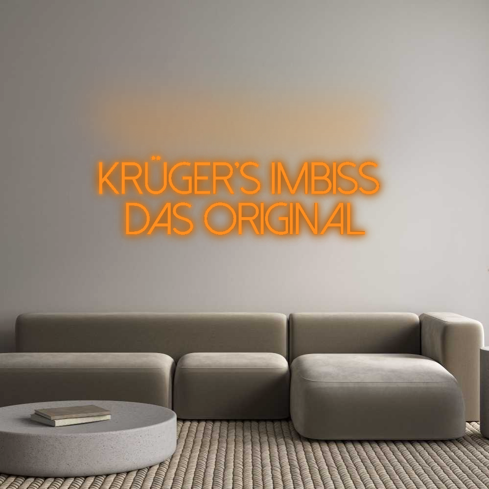 Konfigurator - Neon LED Flex - Personalisierter Indoor Schriftzug Krüger's Imbi...