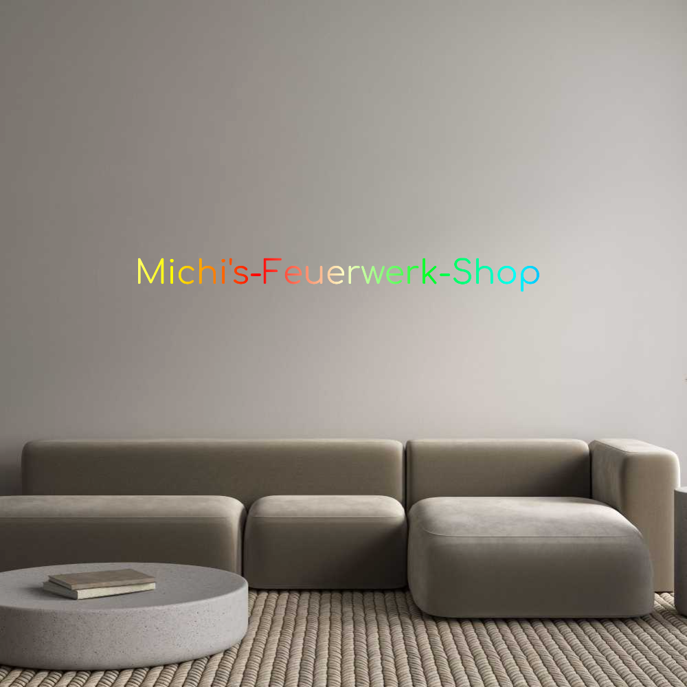 Konfigurator - Neon LED Liquid Acryl - Personalisierter Indoor & Outdoor Schriftzug Michi's-Feuer...