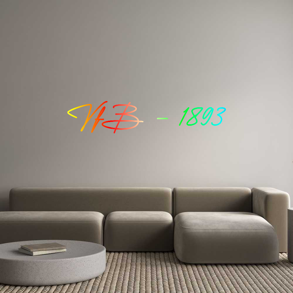 Konfigurator - Neon LED Flex - Personalisierter Indoor Schriftzug VfB - 1893