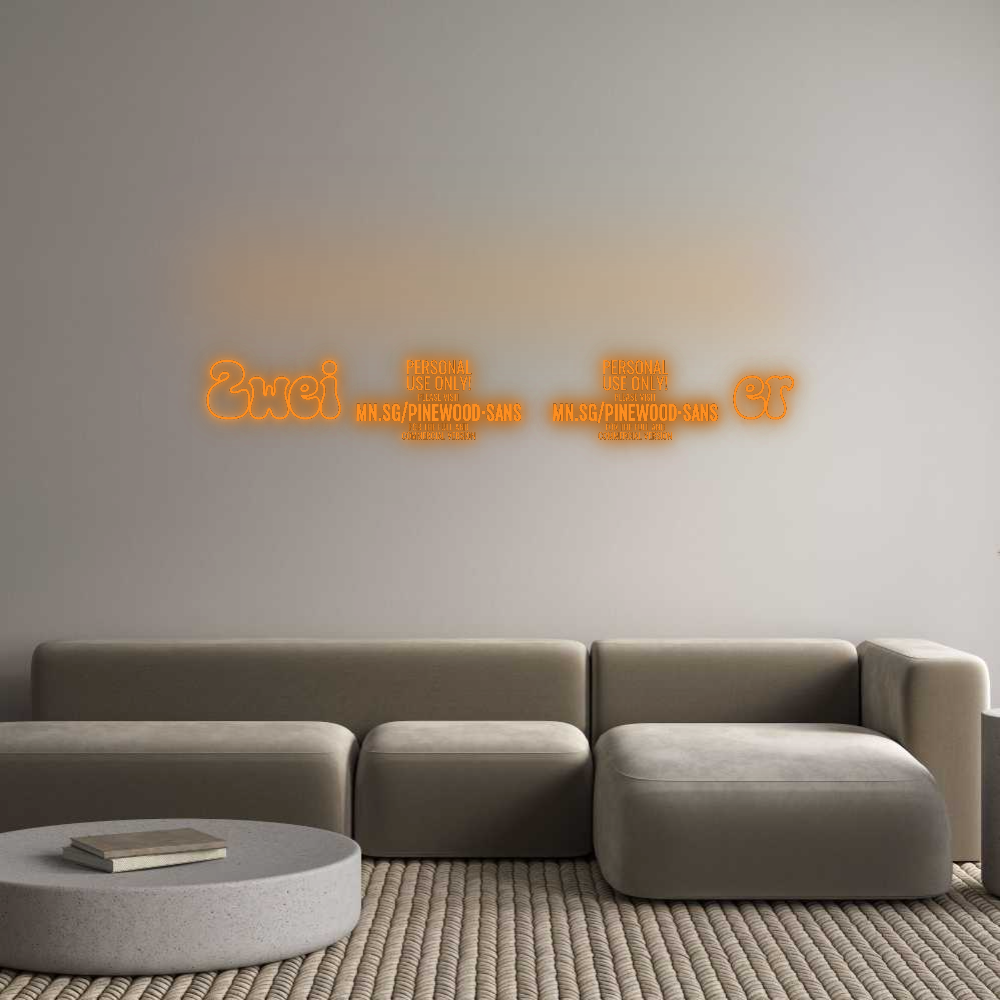 Konfigurator - Neon LED Flex - Personalisierter Indoor Schriftzug Zwei50er