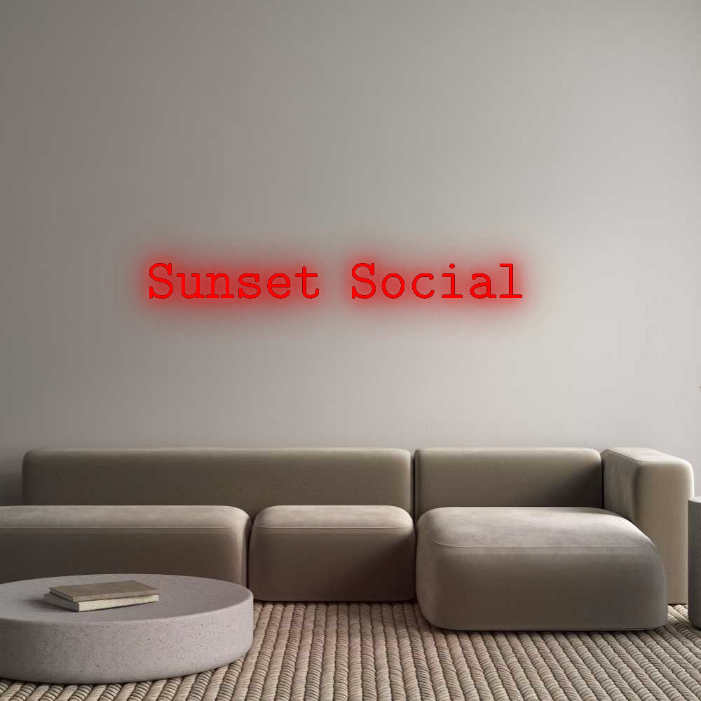 Konfigurator - Neon LED Flex - Personalisierter Indoor Schriftzug Sunset Social