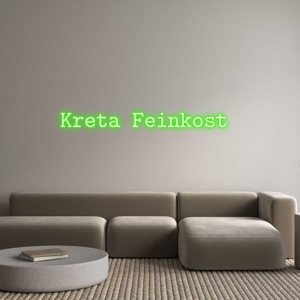 Konfigurator - Neon LED Liquid Acryl - Personalisierter Indoor & Outdoor Schriftzug Kreta Feinkost