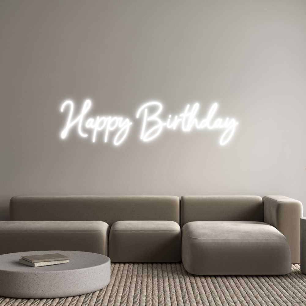 Konfigurator - Neon LED Flex - Personalisierter Indoor Schriftzug Happy Birthday