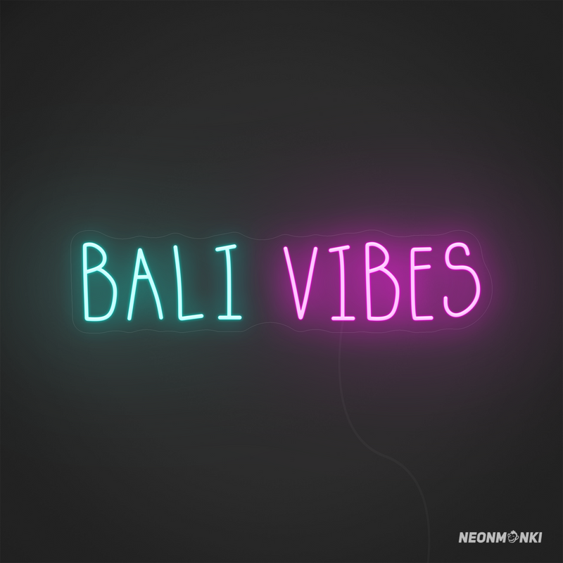 Bali Vibes- Dein Neon LED Travel in Türkis und Pink – Leuchtende Wanddeko ohne Kompromisse
