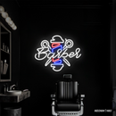 LED Schild "Barbershop" – Leuchtschild mit Schere & Pole -NEONMONKI