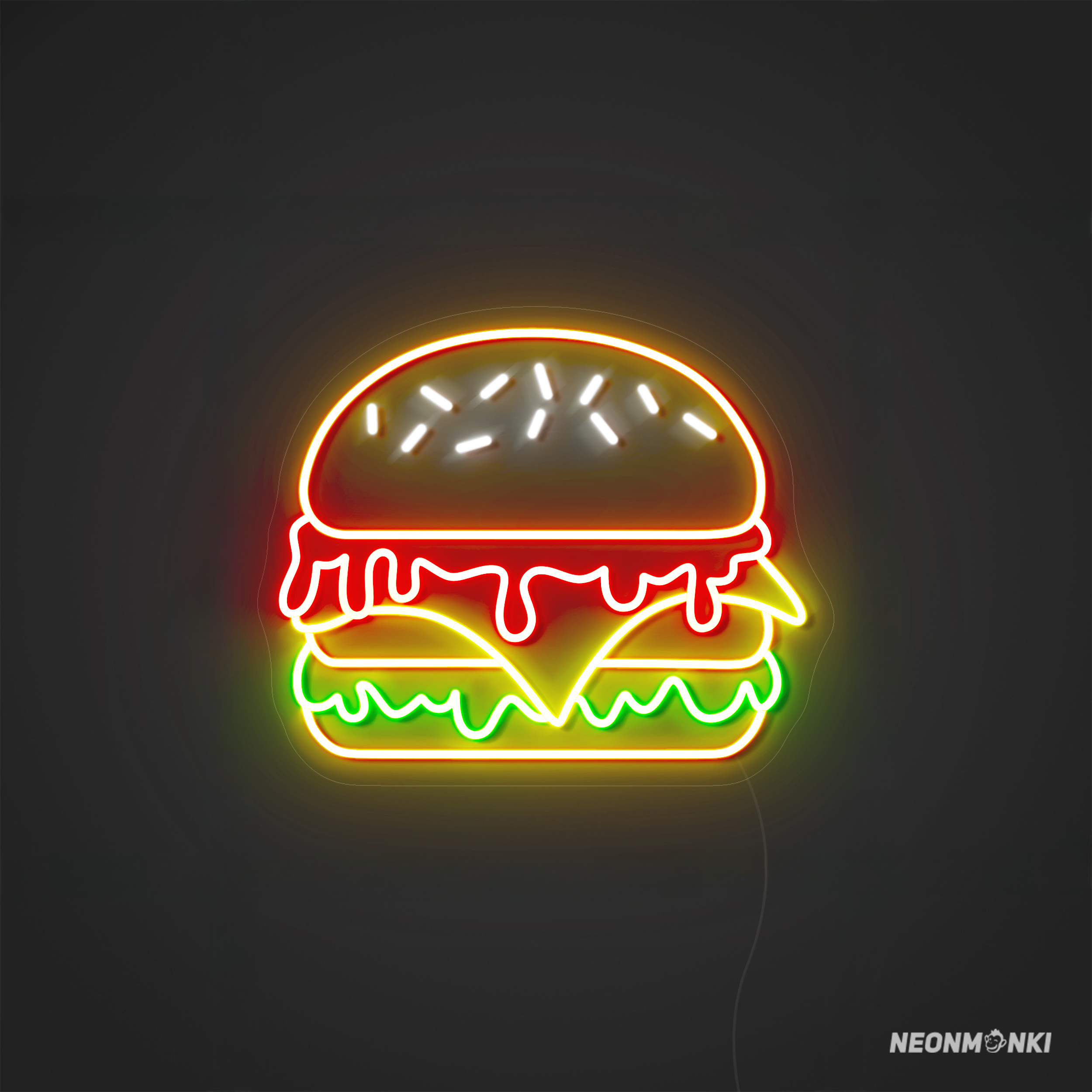 Burger Neon LED Leuchtschild für Foodtruck - NEONMONKI