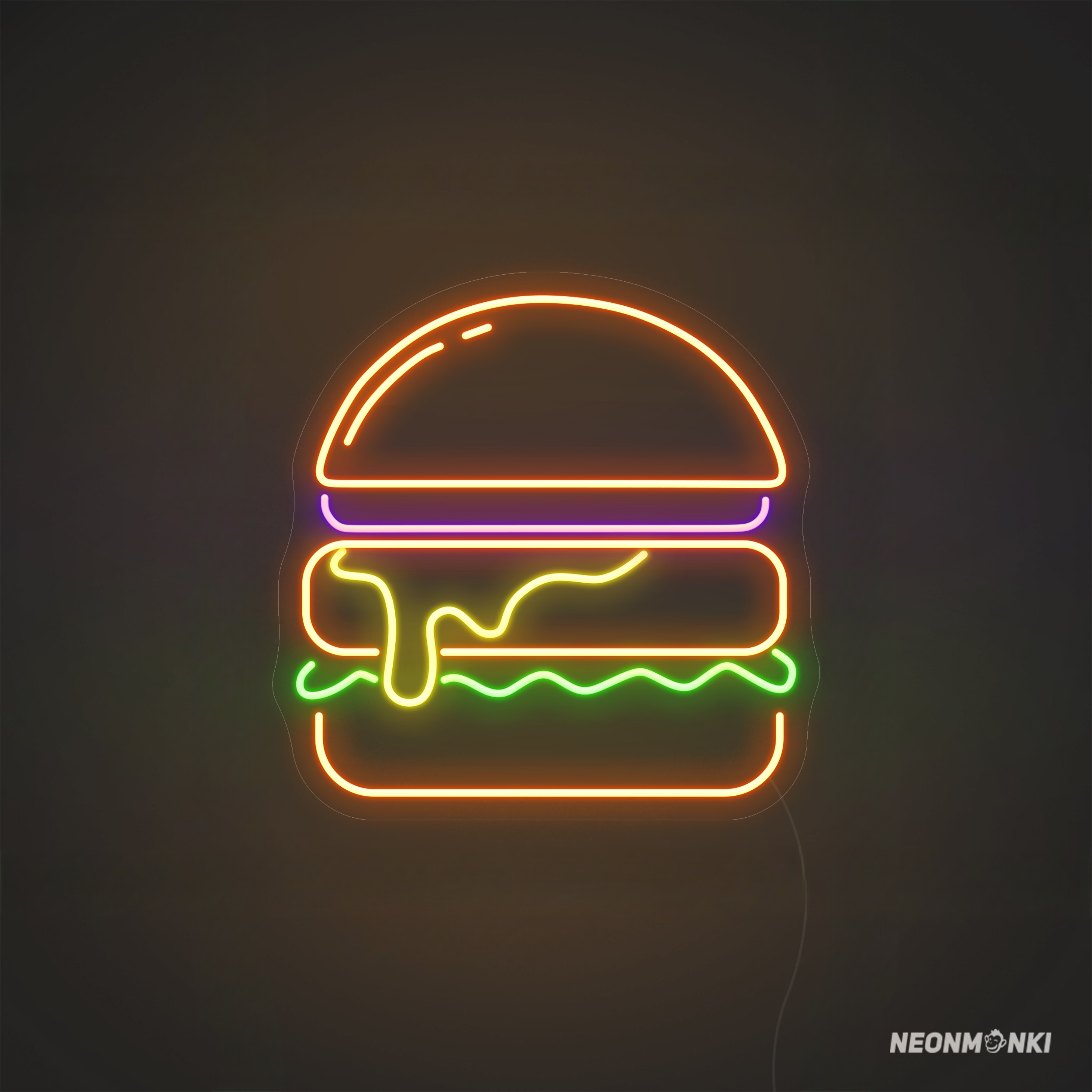 Leuchtschild Burger Neon LED  für Restaurant Lichtwerbung - NEONMONKI