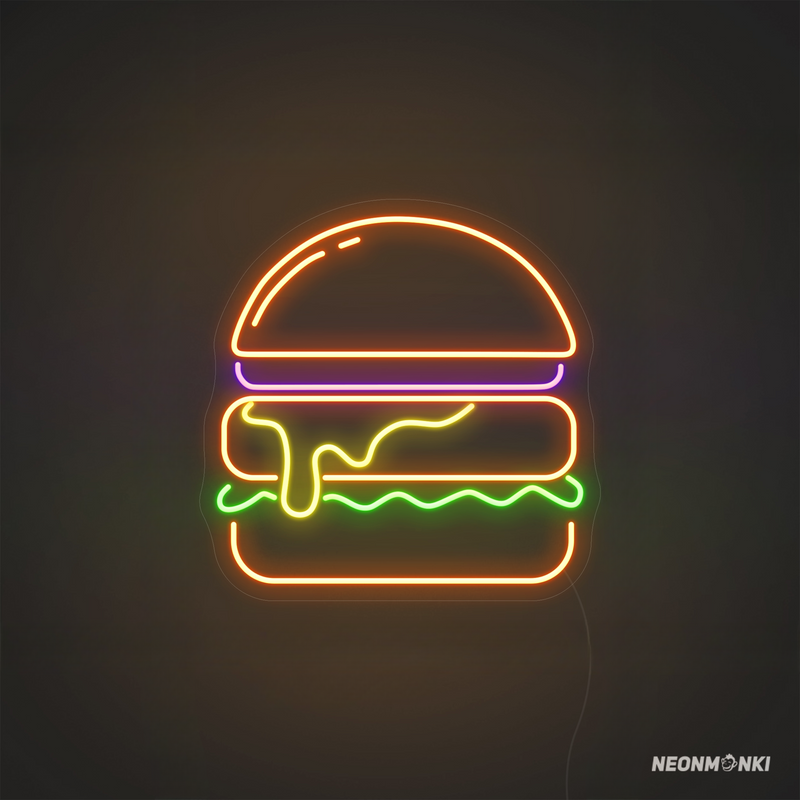 Neon LED Leuchtschild Burger Neon Logo für Foodtruck