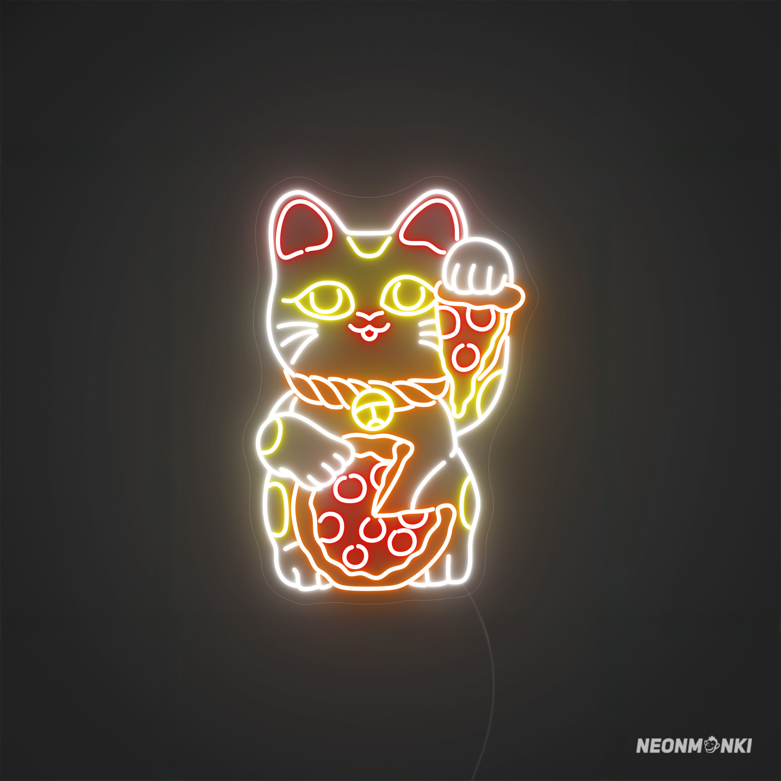 Cat Pizza Neon LED Leuchtschild und LED Logo für Food-Oasen - NEONMONKI