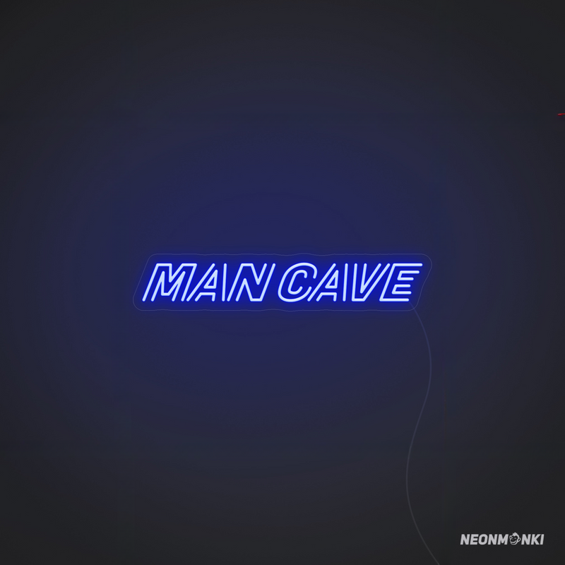 Dein Rückzugsort, dein Style: Neon LED Schriftzug „Man Cave“ in leuchtendem Blau