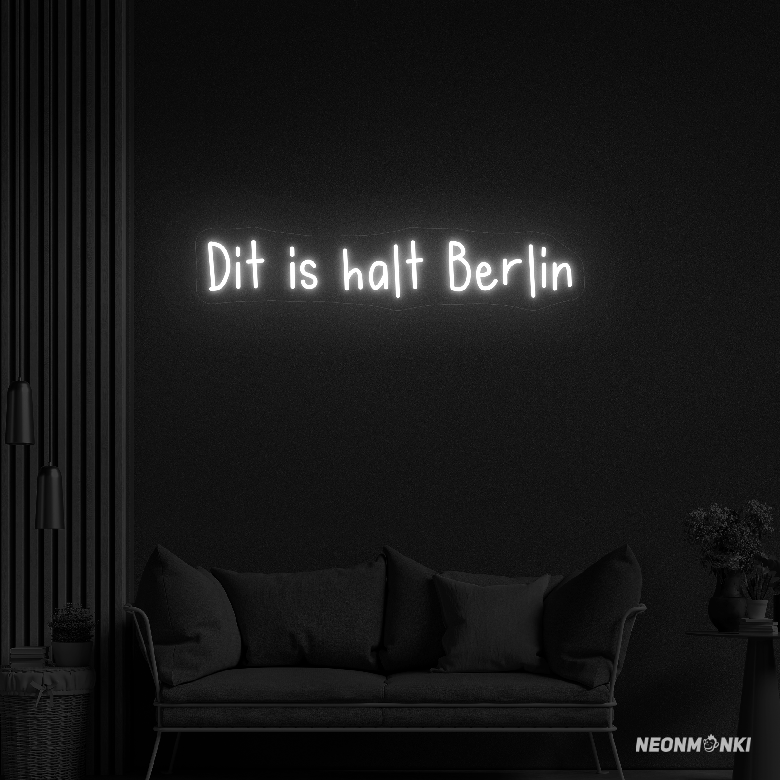 „Dit is halt Berlin“ – Handgefertigtes Neon LED Leuchtschild in Kaltweiß