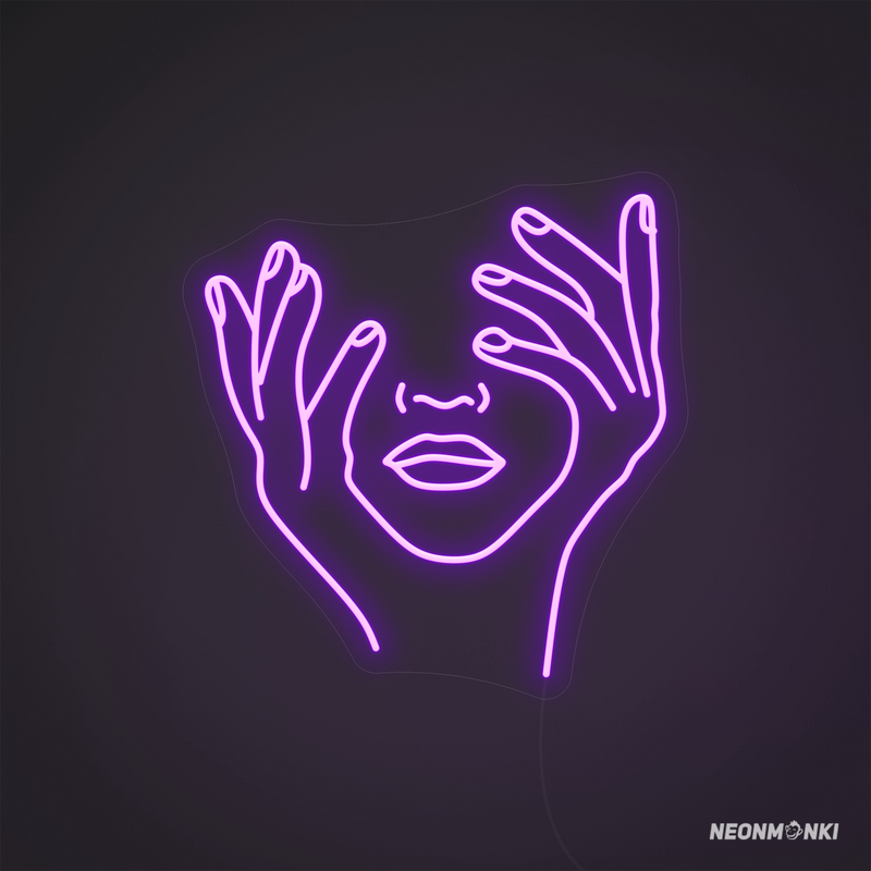 Eleganz mit einem Hauch Geheimnis – Neon LED Motiv in Pink für dein Beauty-Studio