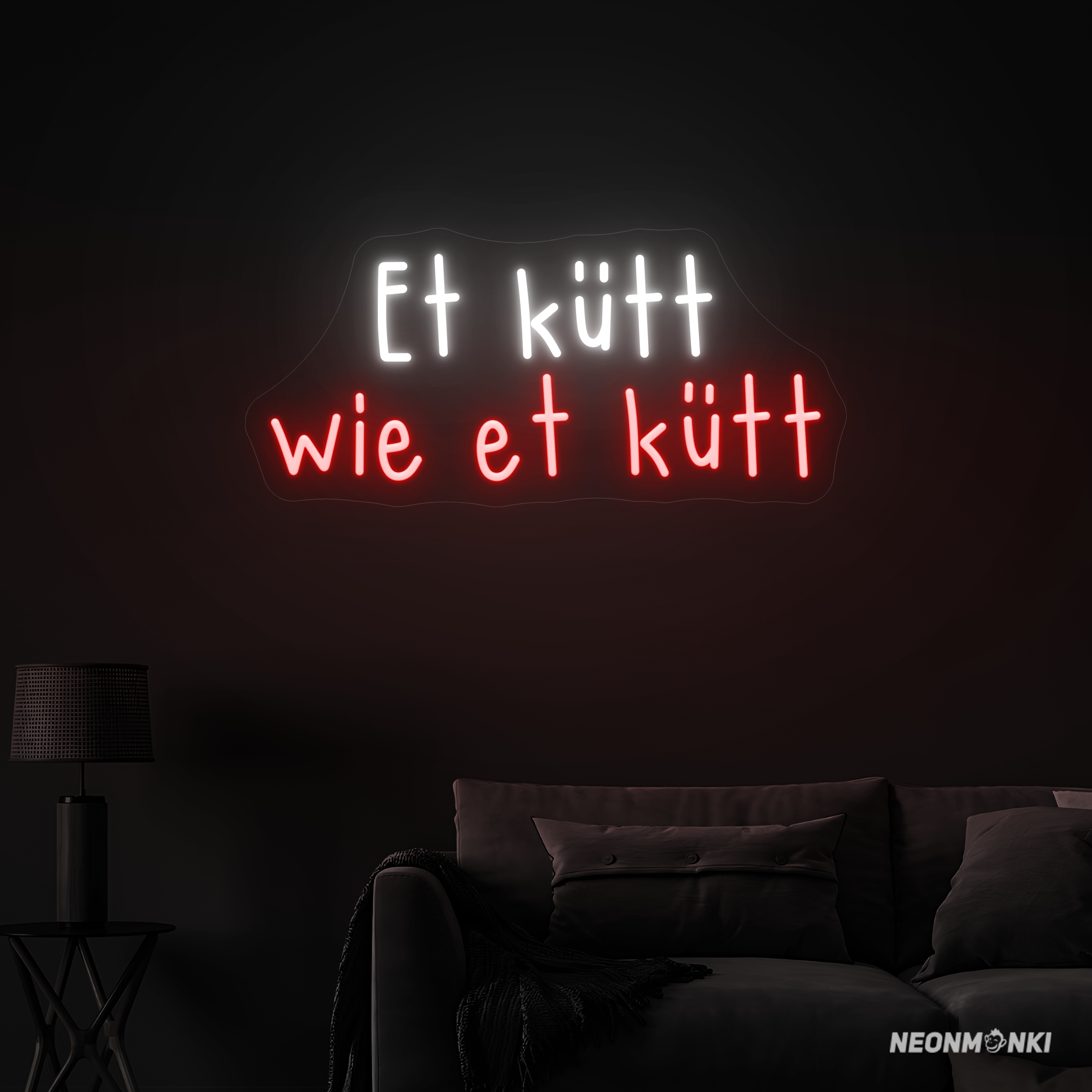 Et kütt wie et kütt – Dein handgefertigtes Neon LED Leuchtschild in Kaltweiß & Rot