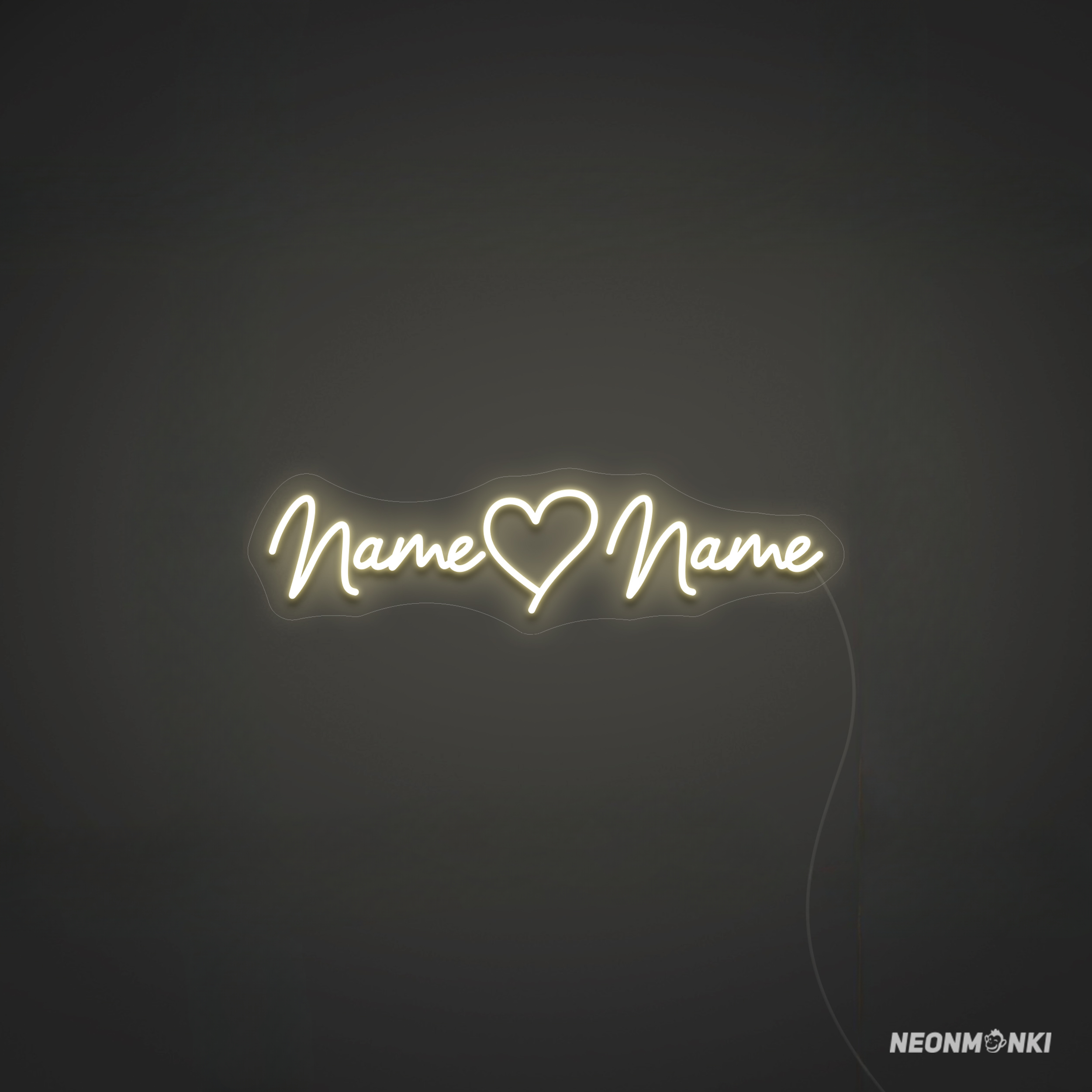 Euer Liebesbekenntnis in Licht verewigt – personalisiertes Neon LED Herzschild für die Hochzeit