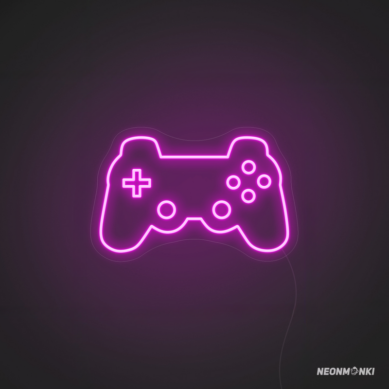 Gamer-Vibes pur: Neon LED Gamepad in leuchtendem Pink