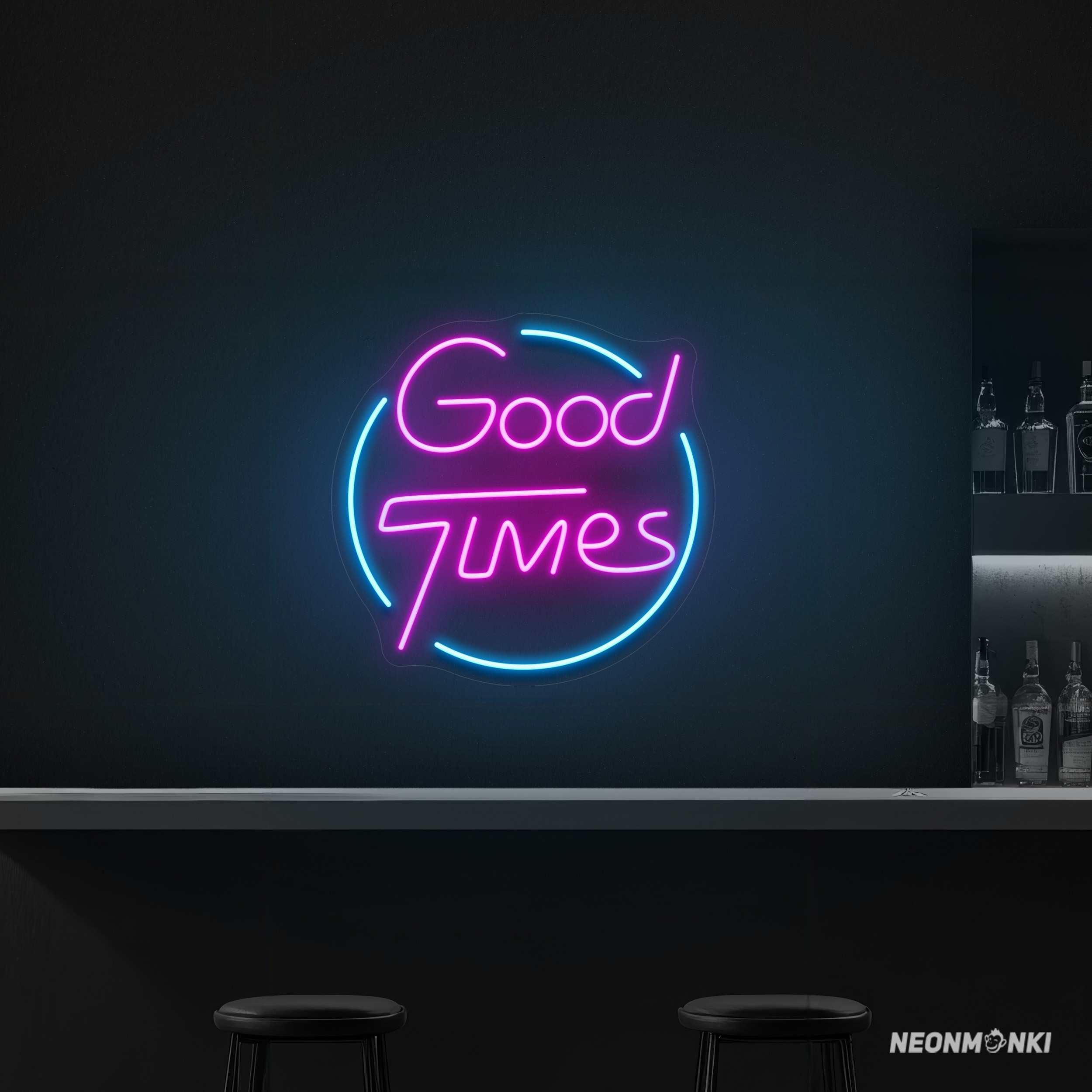 Neon LED Licht "good times" – Gute Stimmung für Deine Bar -NEONMONKI