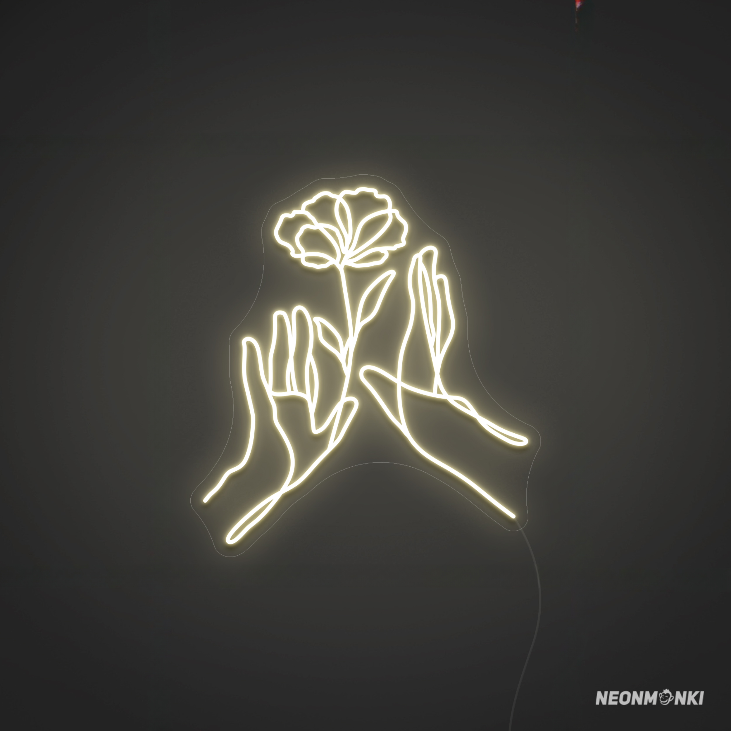 Neon LED Schilder Kunst Flower Hands – Elegante Lichtkunst -NEONMONKI