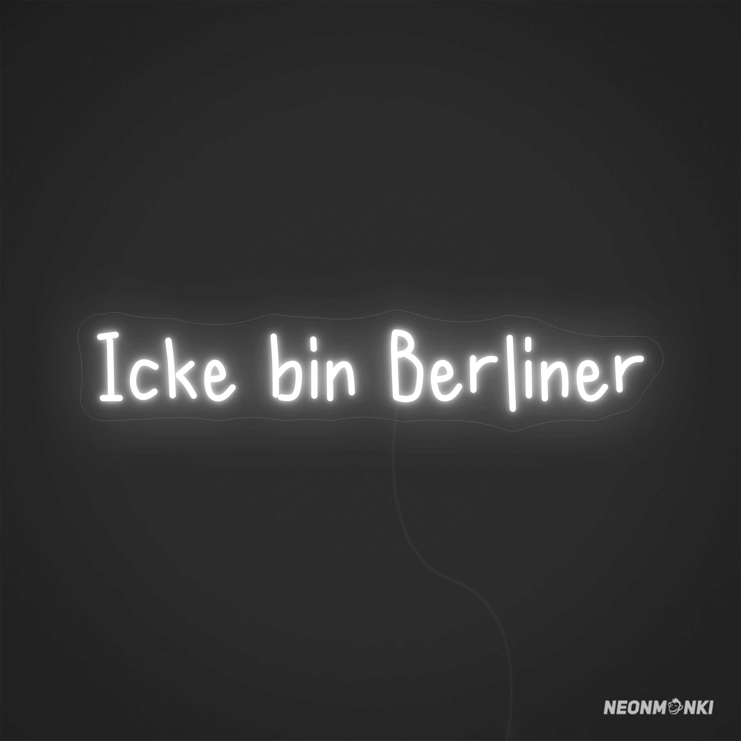 „Icke bin Berliner“ – Dein handgefertigtes Neon LED Leuchtschild in Kaltweiß