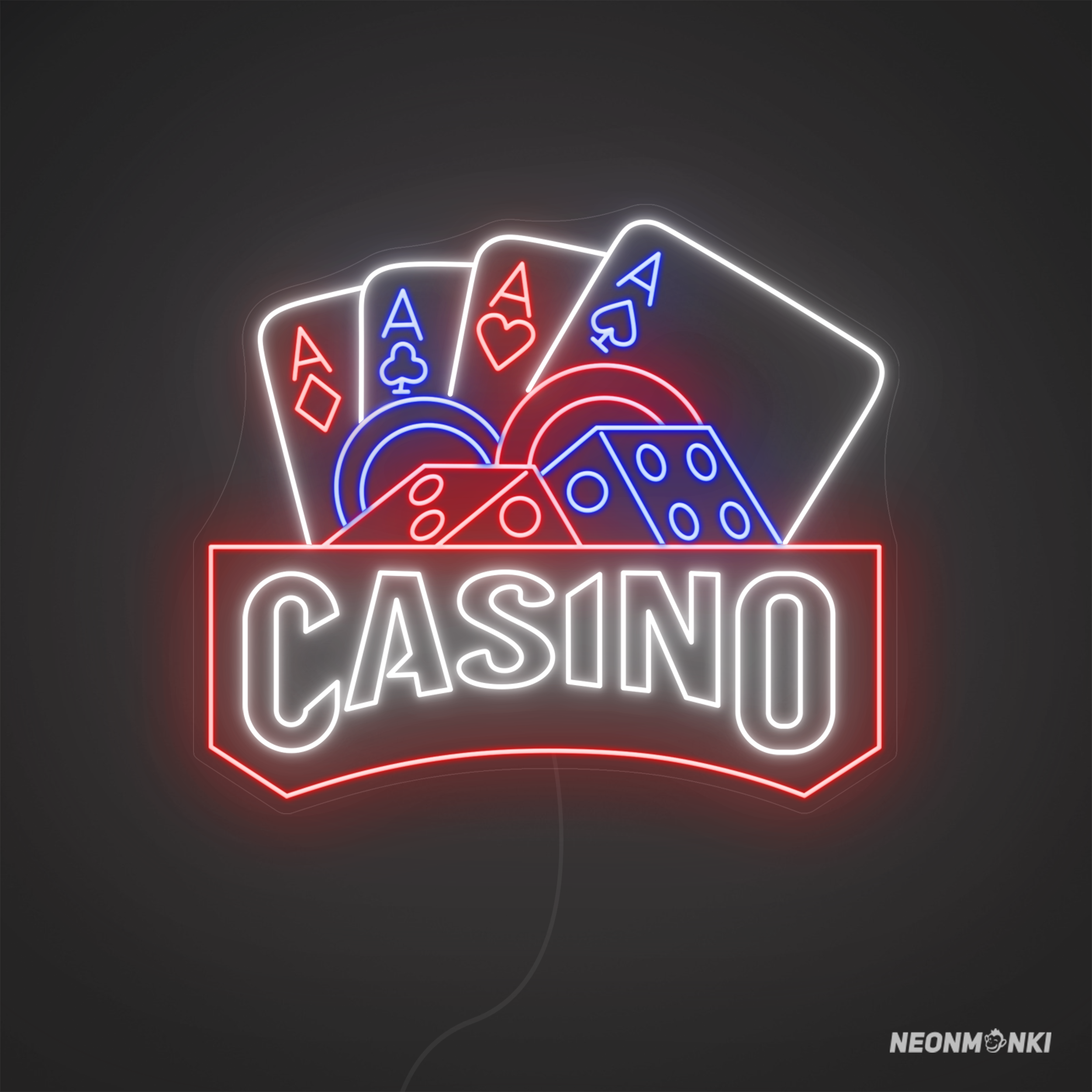 CASINO LED Schriftzug – Farbenfrohes LED-Schild von NEONMONKI